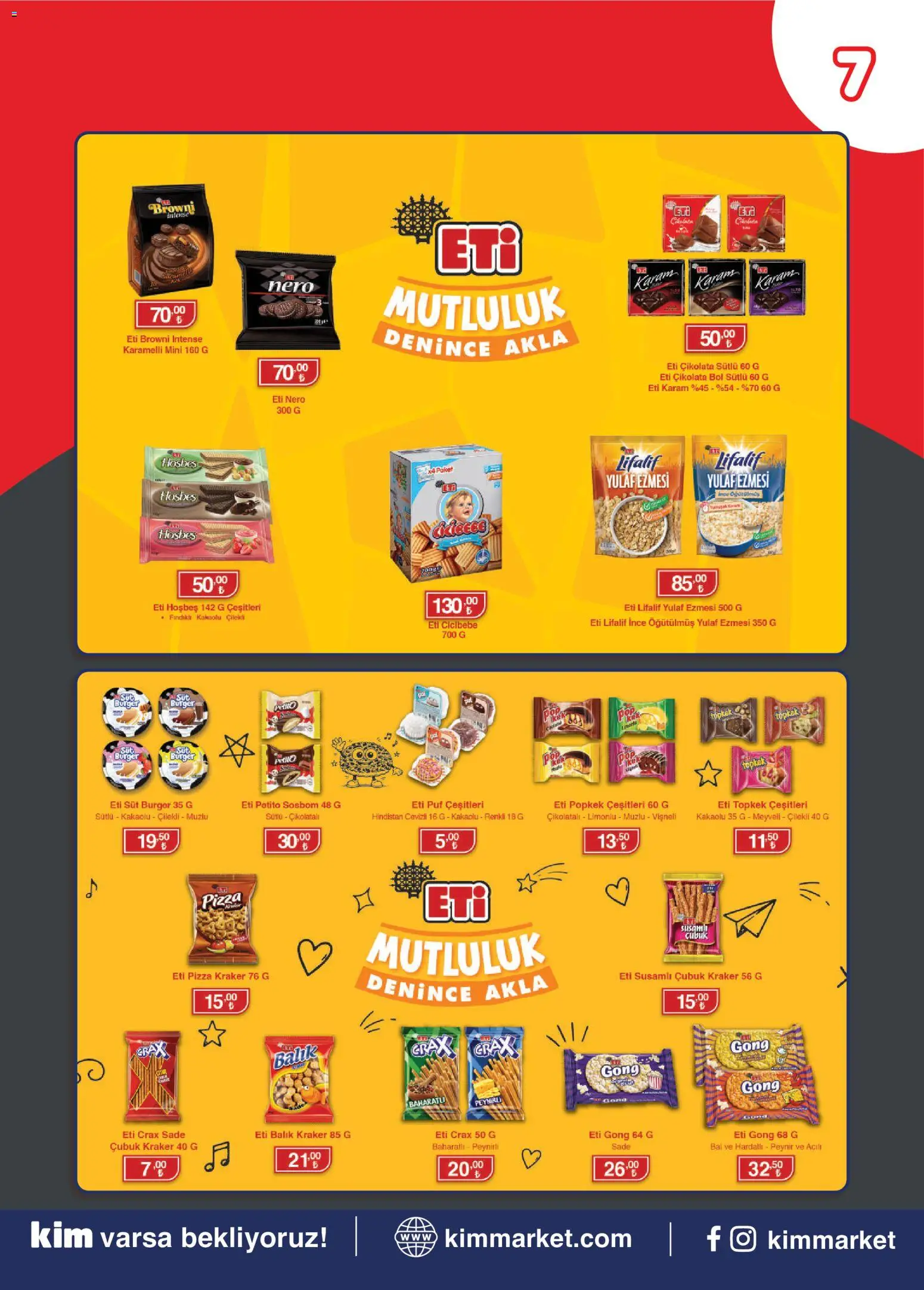Kim Market Okula hazırlık - 05 Eylül 2026 tarihinden itibaren geçerlidir | Sayfa: 7 | Ürünler: Süt, Peynir, Pizza, Balık