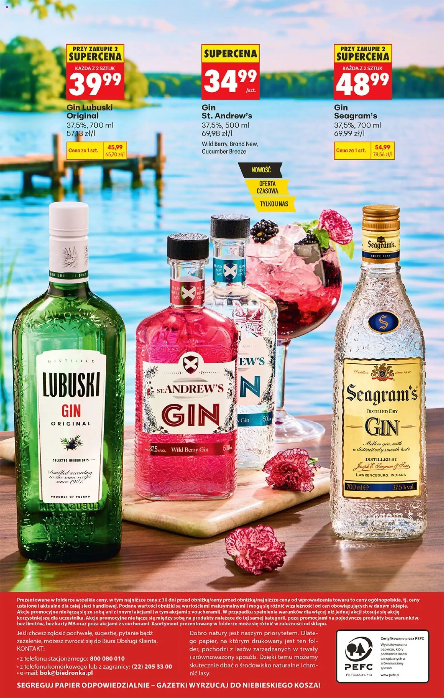 Biedronka gazetka - Czas na toast od 29.06.2026 | Strona: 36 | Produkty: Gin Seagram's, Gin Lubuski, Gin
