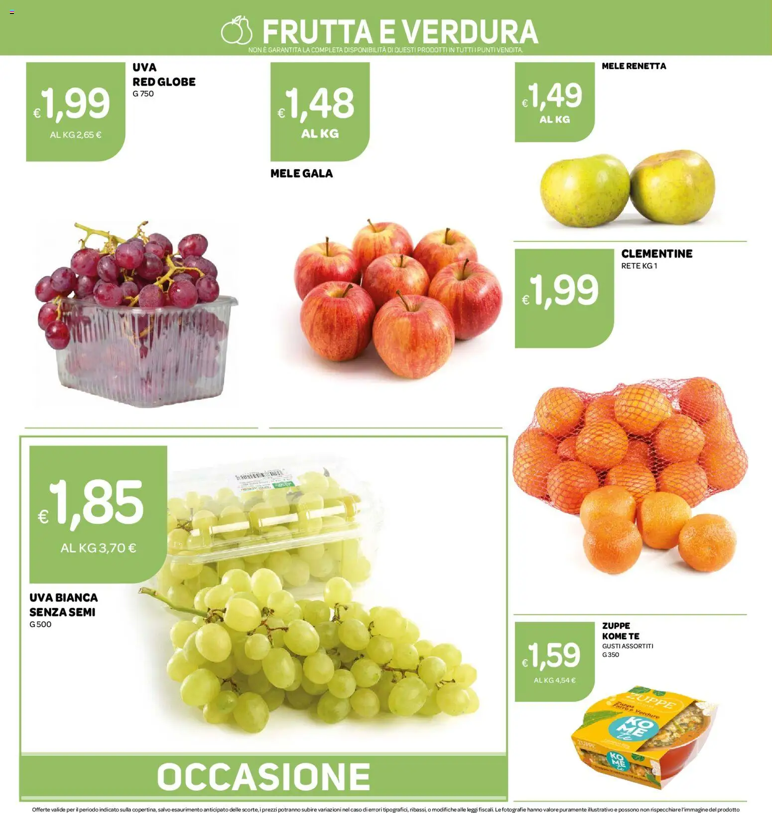 Volantino Ekom del 06/10/2026 | Pagina: 8 | Prodotti: Tè, Zuppe, Frutta, Uva