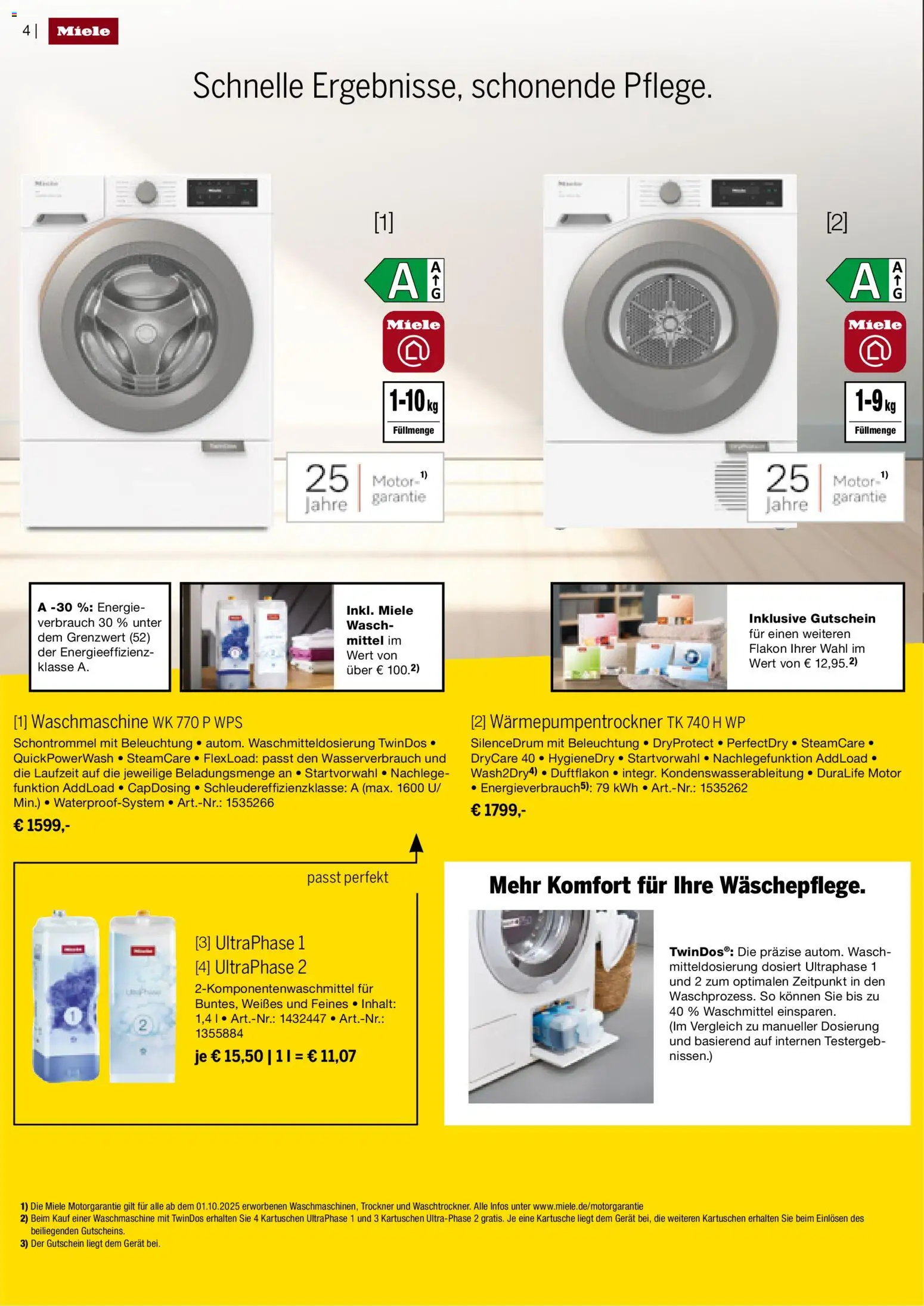 Medimax Prospekt Miele – gültig ab 22.10.2026 | Seite: 4 | Produkte: Miele, Trockner, Waschmaschine, Waschmittel