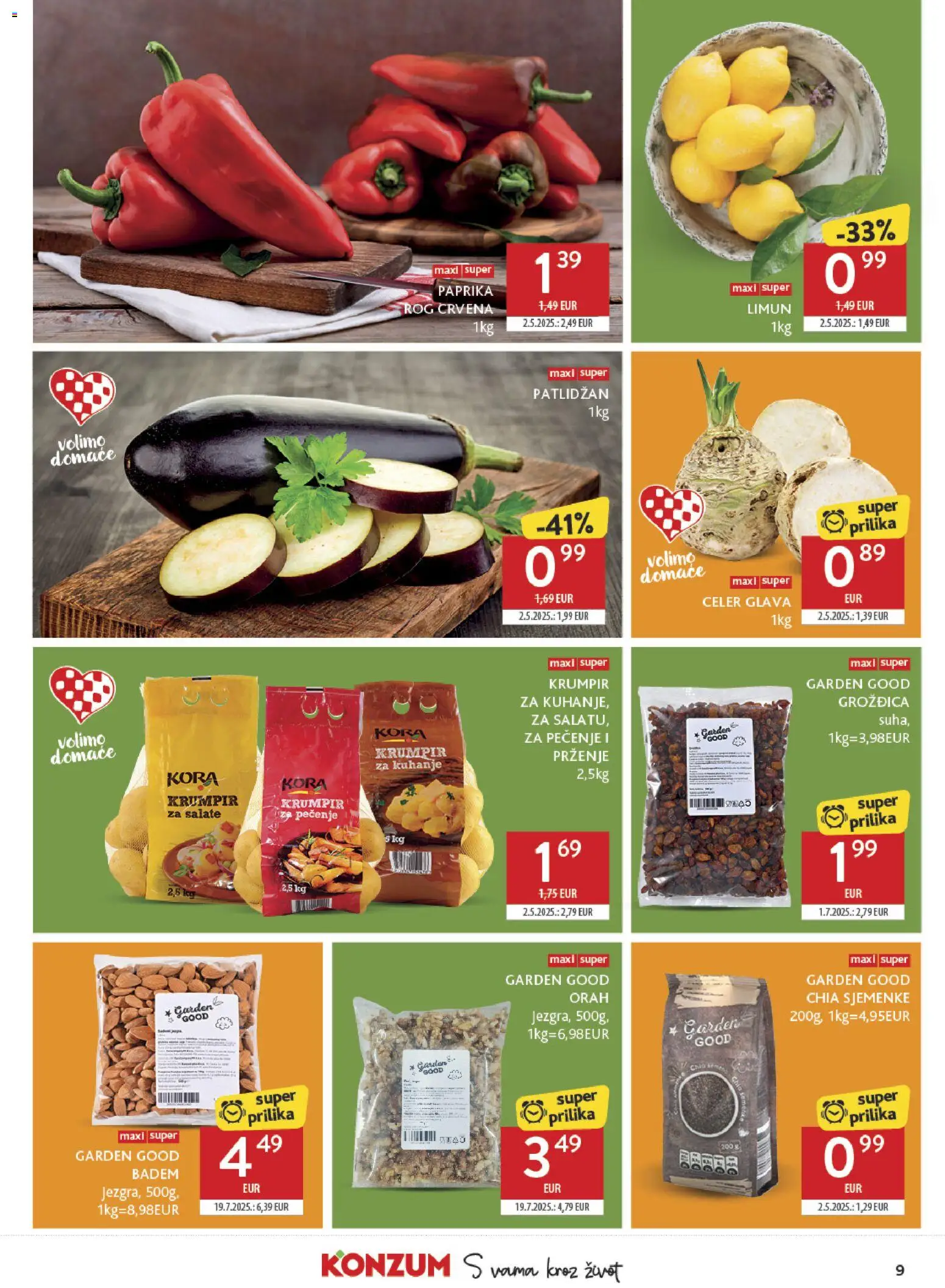 Konzum HR akciós ujság - amely érvényes a következő dátumtól: 2026.08.19. | Oldal: 9 | Termékek: Paprika