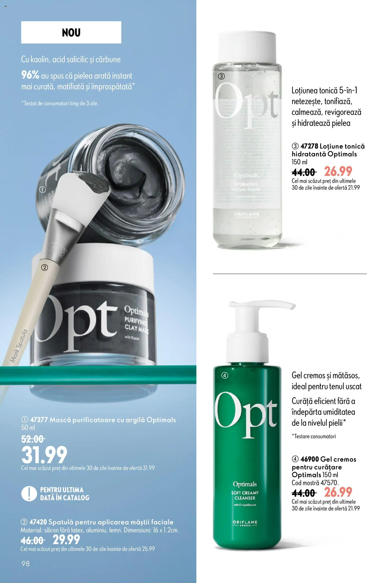 Noul catalog Oriflame – valabil de la 29.07.2026 | Pagină: 98 | Produse: Loțiune tonică