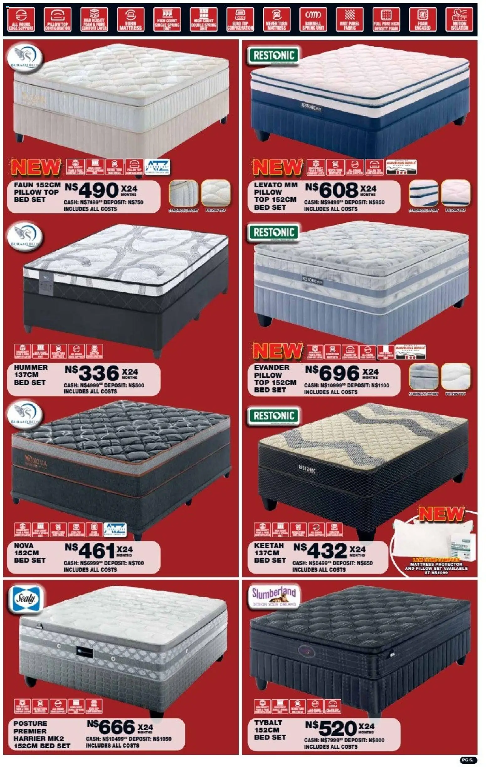 New Lewis Stores catalogue – valid from 10/08/2026 | Page: 5 | Products: Bed, Mattress, Pillow, Foam