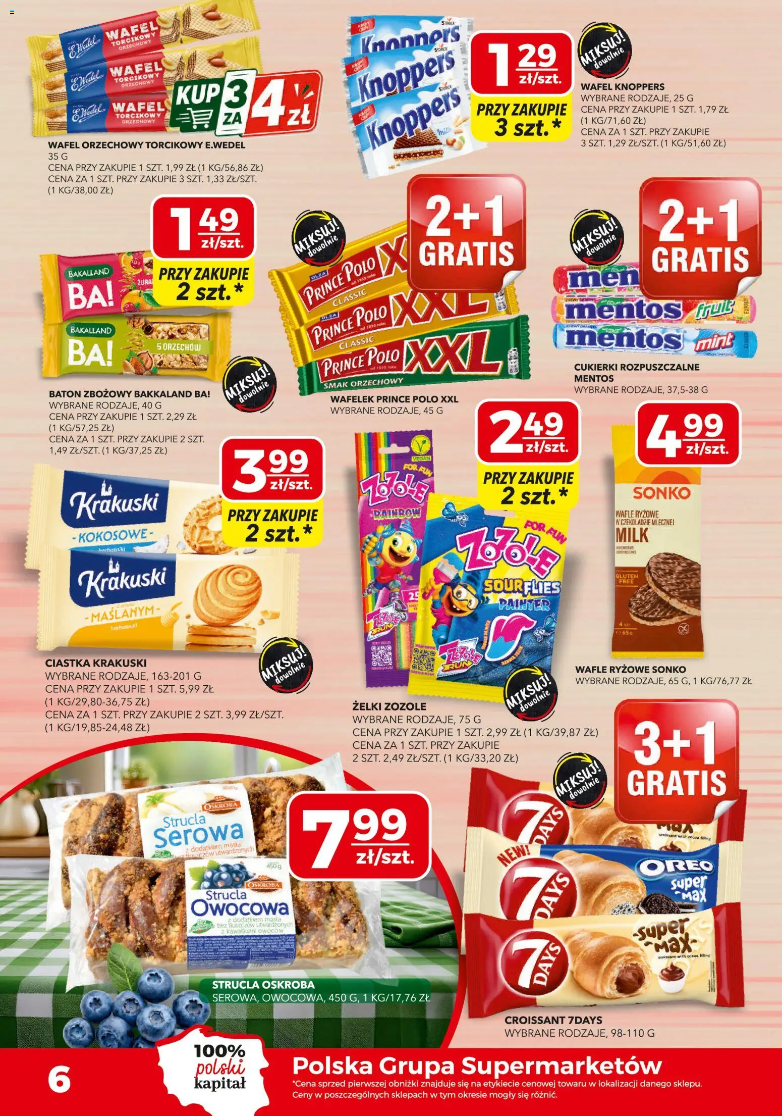 Top Market gazetka od 18.06.2026 | Strona: 6 | Produkty: Prince polo xxl, Wafle ryżowe, Baton, Ciastka