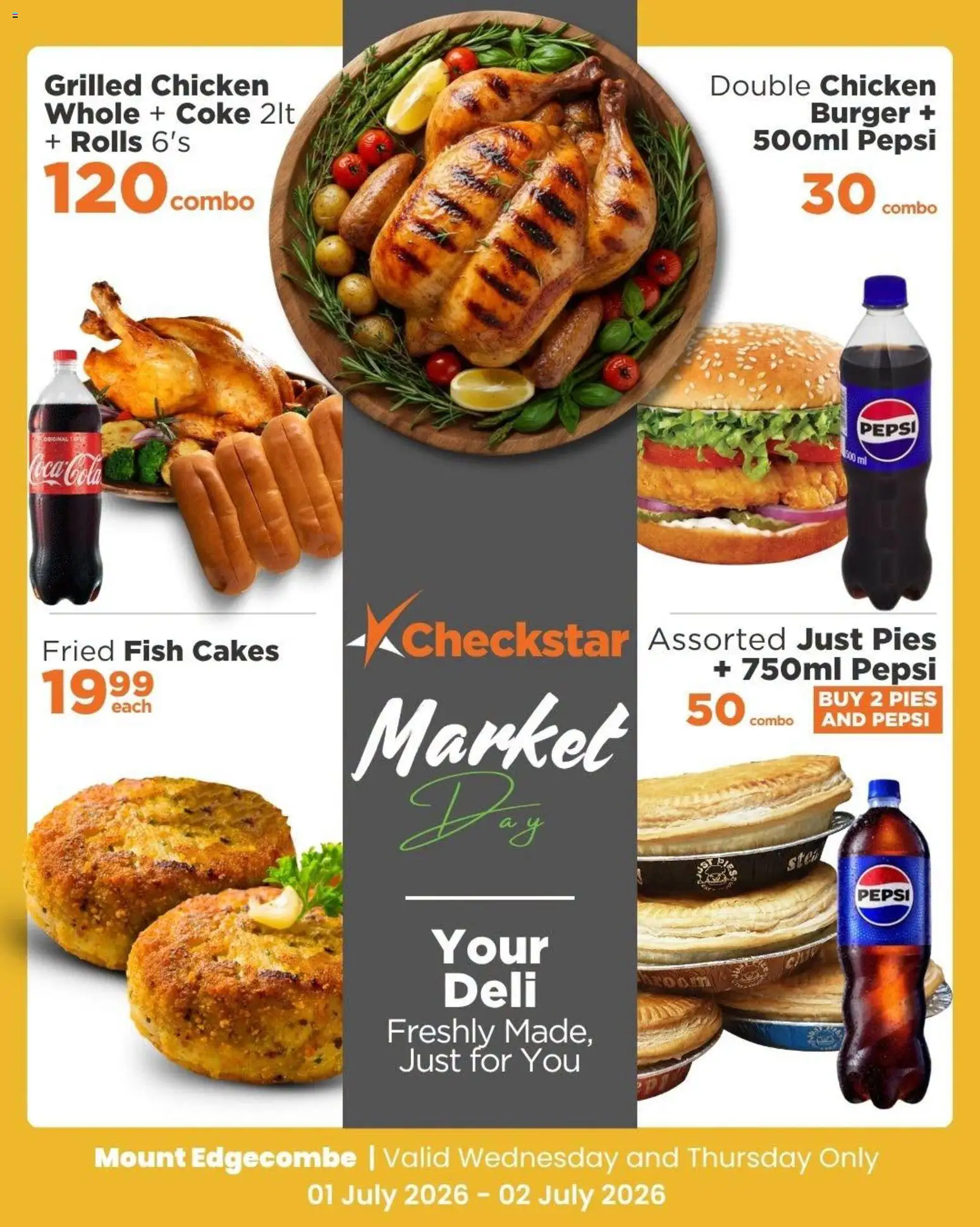 New Check Star catalogue – valid from 01/07/2026 | Page: 4 | Products: Coke, Chicken, Fish