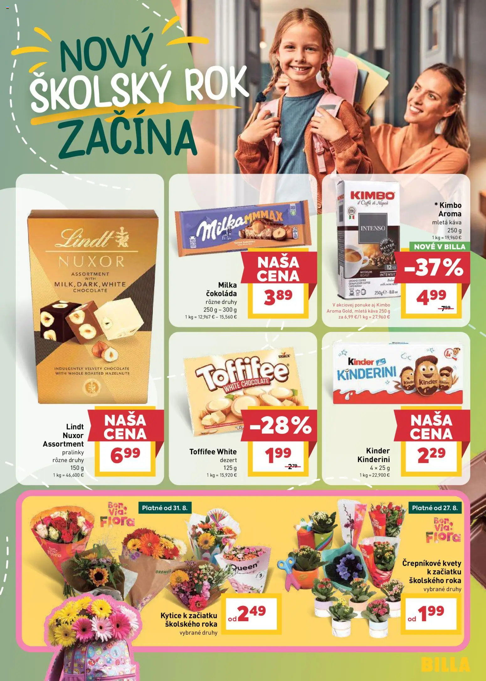Nové Billa akcie – leták je platný od 26.08.2026 | Strana: 19 | Produkty: Káva, Lindt, Milka, Dezert