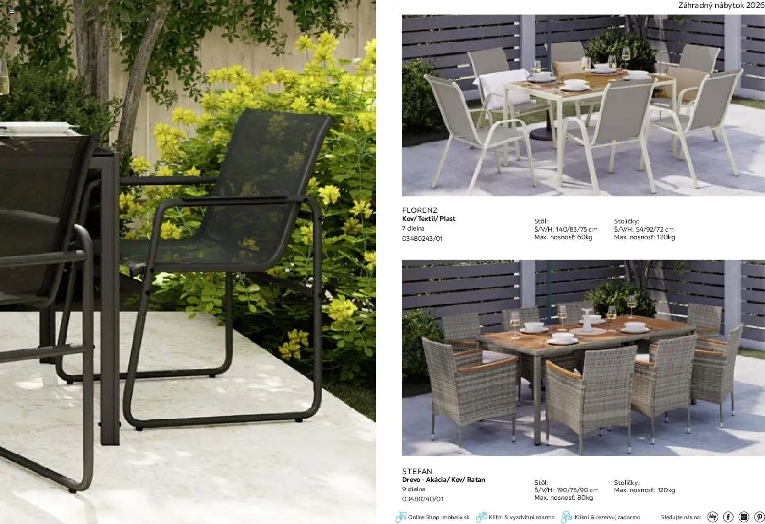 Nové Möbelix akcie – leták je platný od 01.03.2026 | Strana: 23 | Produkty: Nábytok, Stoličky, Stôl, Záhradný nábytok