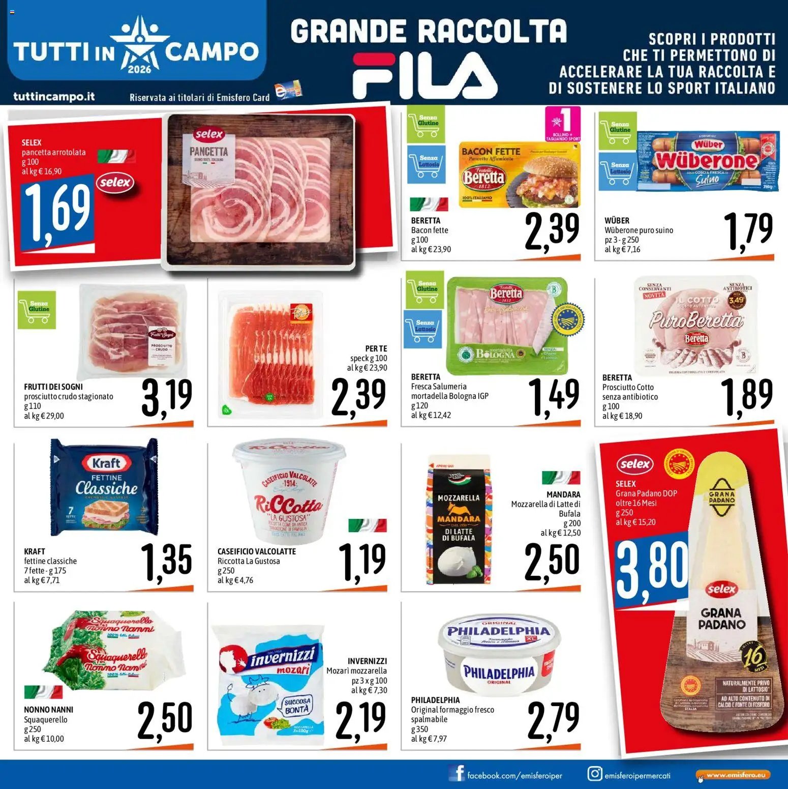 Volantino Emisfero del 19/10/2026 | Pagina: 13 | Prodotti: Senza glutine, Prosciutto Cotto, Pancetta, Latte