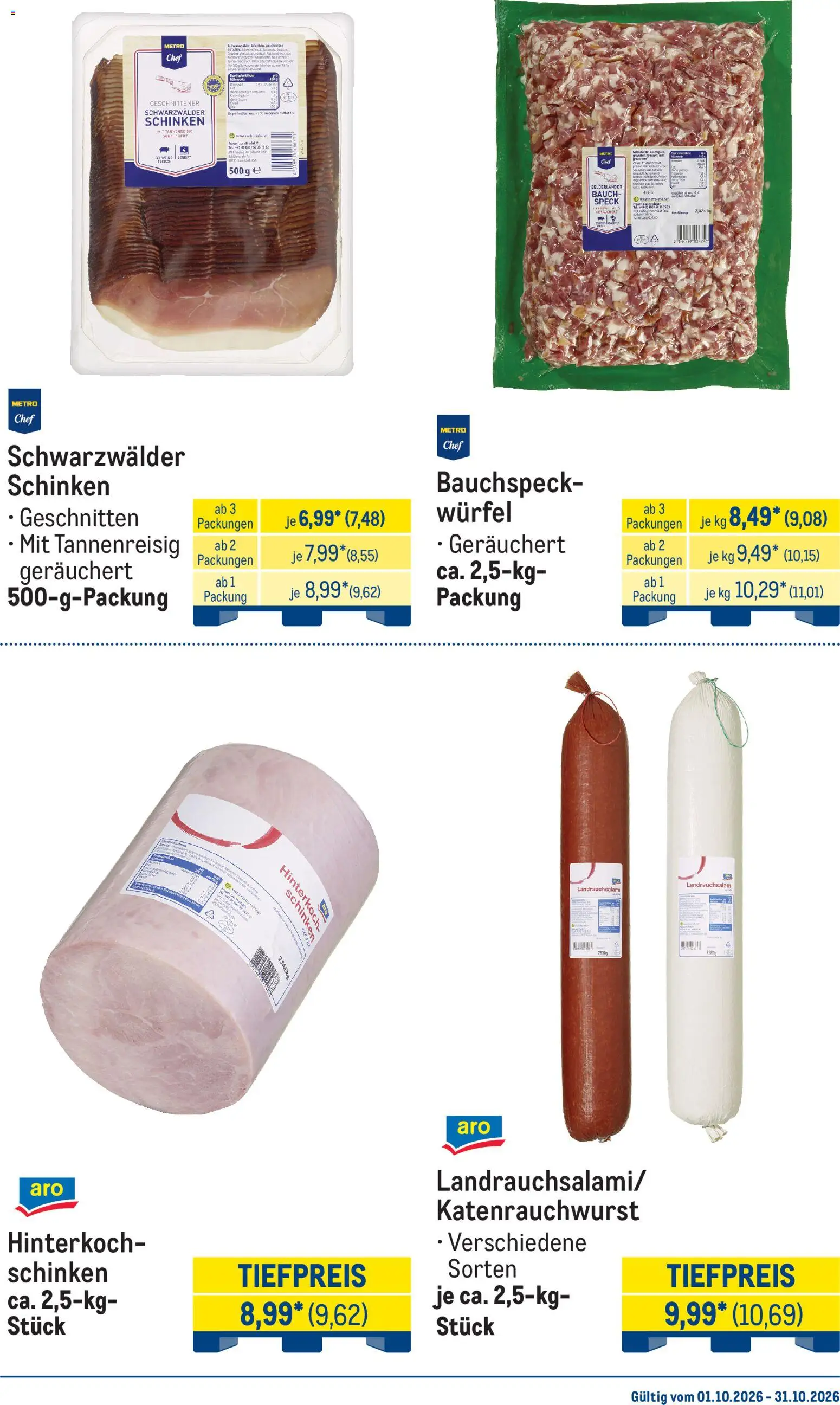 Metro Monats-Menü – gültig ab 01.10.2026 | Seite: 11 | Produkte: Schinken, Fleisch