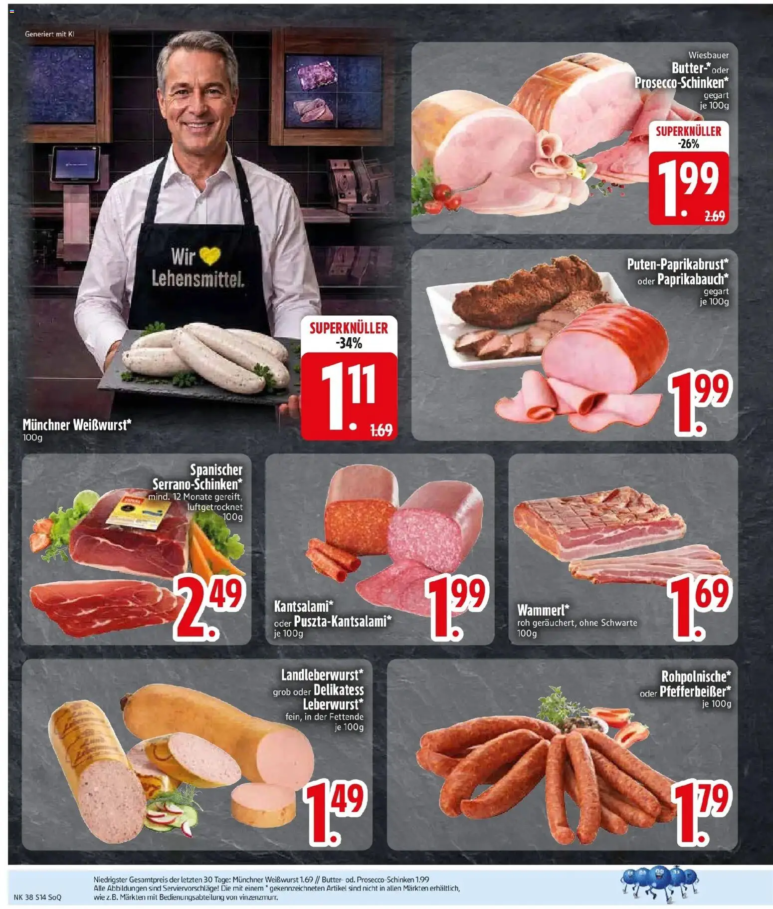 Edeka Prospekt Vilgertshofen-Issing (ab 14.09.2026) » Angebote Online | Seite: 16 | Produkte: Butter, Weißwurst