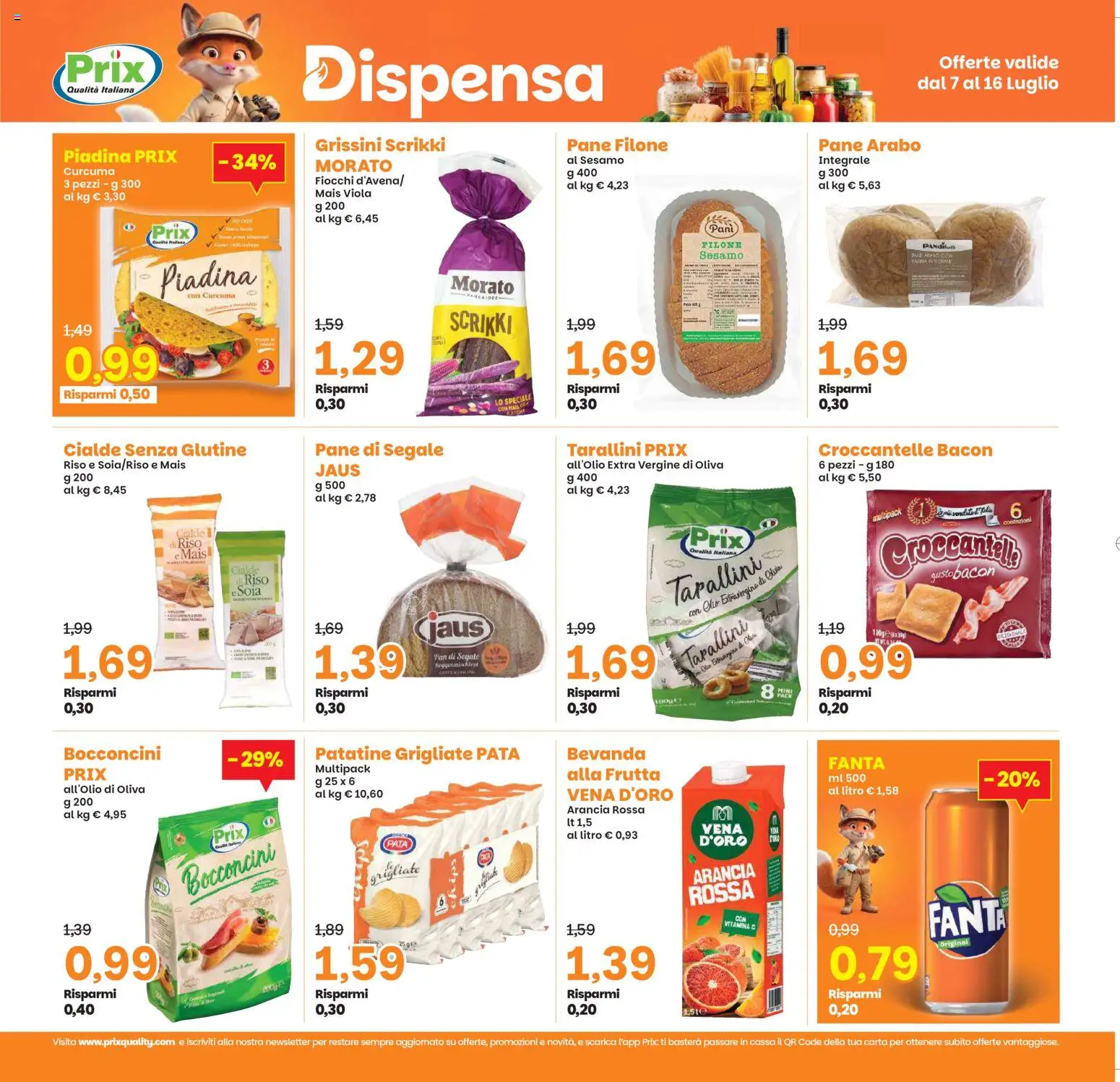 Volantino Prix del 07/07/2026 | Pagina: 18 | Prodotti: Fiocchi, Frutta, Arancia, Mais