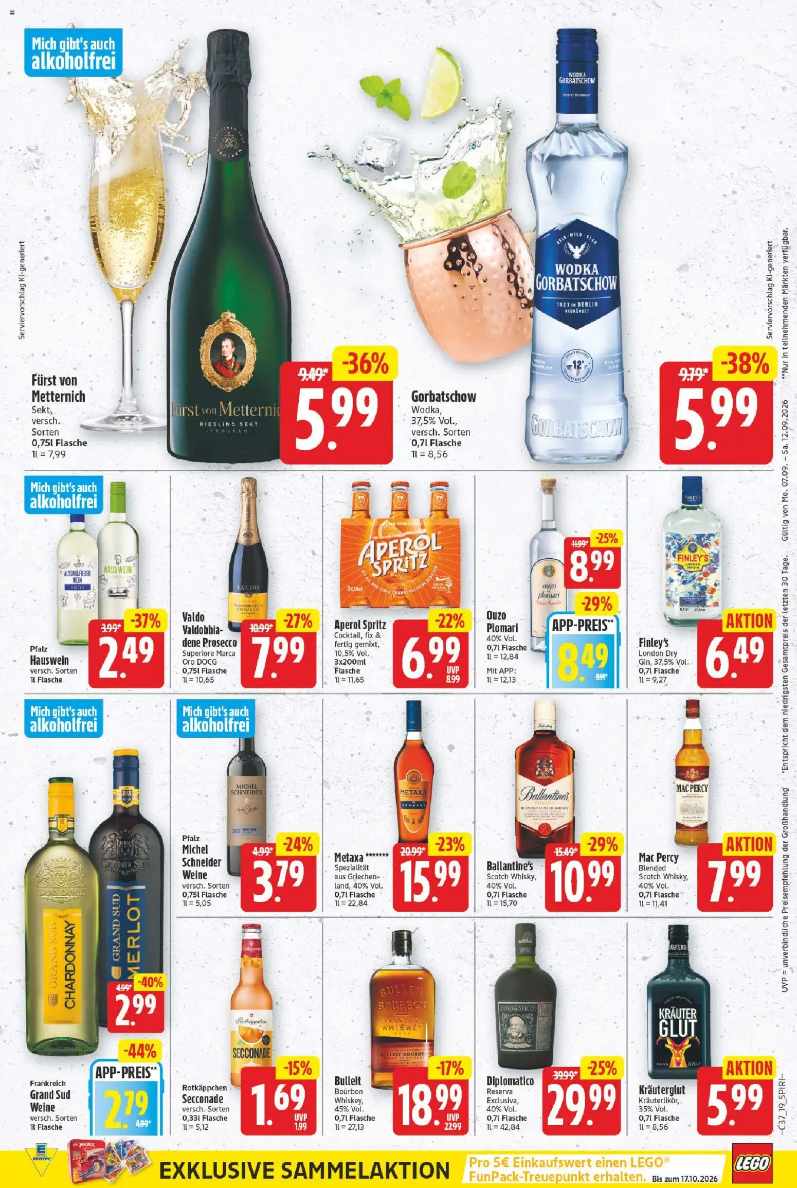 E center Prospekt – gültig ab 07.09.2026 | Seite: 19 | Produkte: Sekt, Rotkäppchen, Bourbon, Whiskey