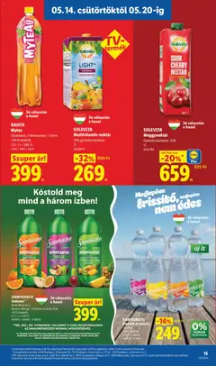 SZENTKIRÁLYI Ízesített ásványvíz, Többféle +50 Ft betétdíj, 1,5 l - amely érvényes a következő dátumtól: 14.05.2026 | Oldal: 15