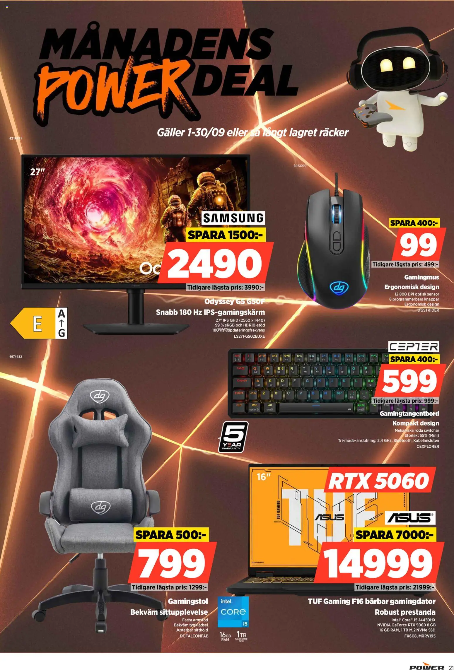 Power reklamblad aktuell från 31/08/2026 | Sida: 21 | Produkter: Gamingstol, Galler