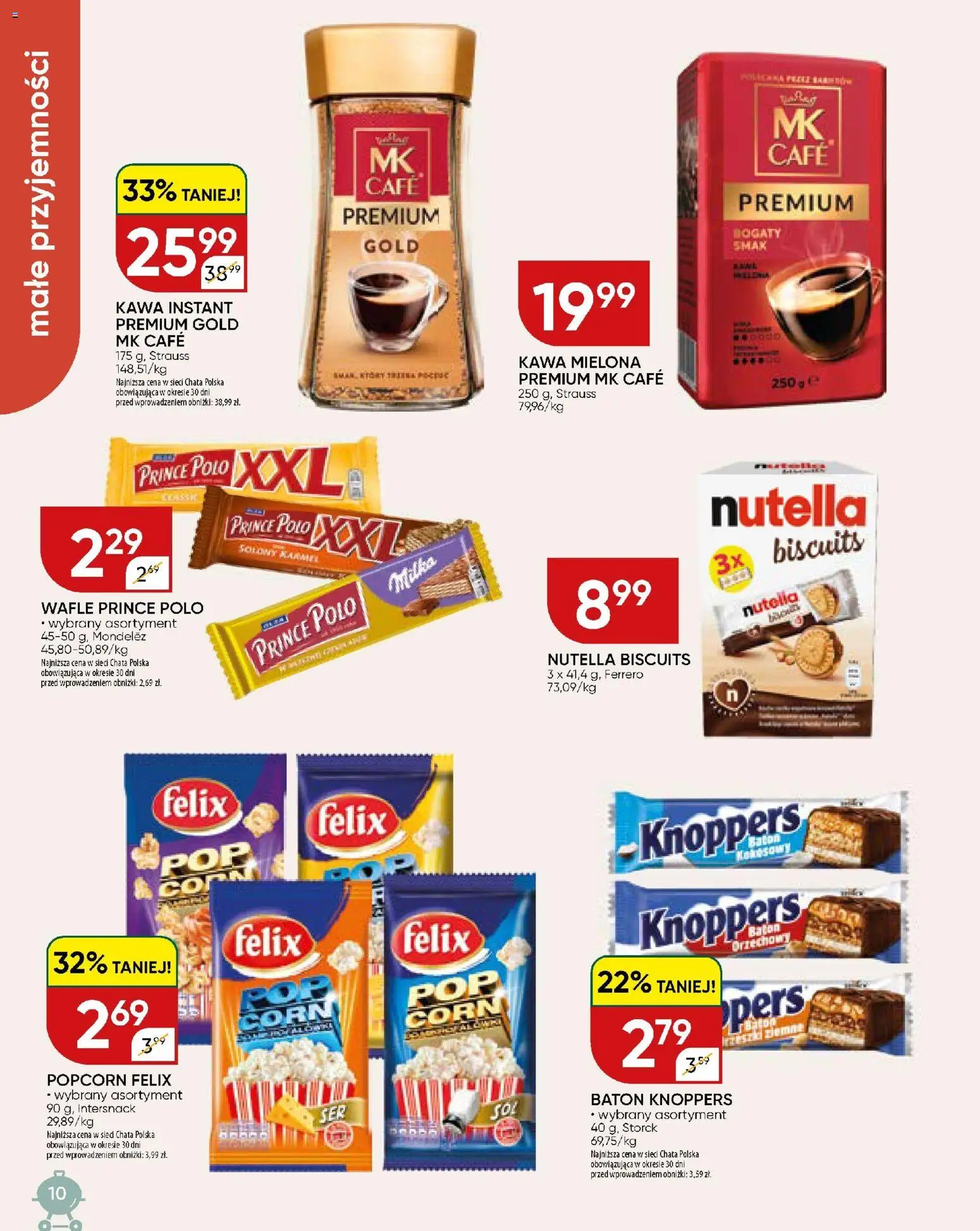 Chata Polska gazetka od 27.04.2026 | Strona: 10 | Produkty: Nutella biscuits, Prince polo xxl, Nutella, Baton
