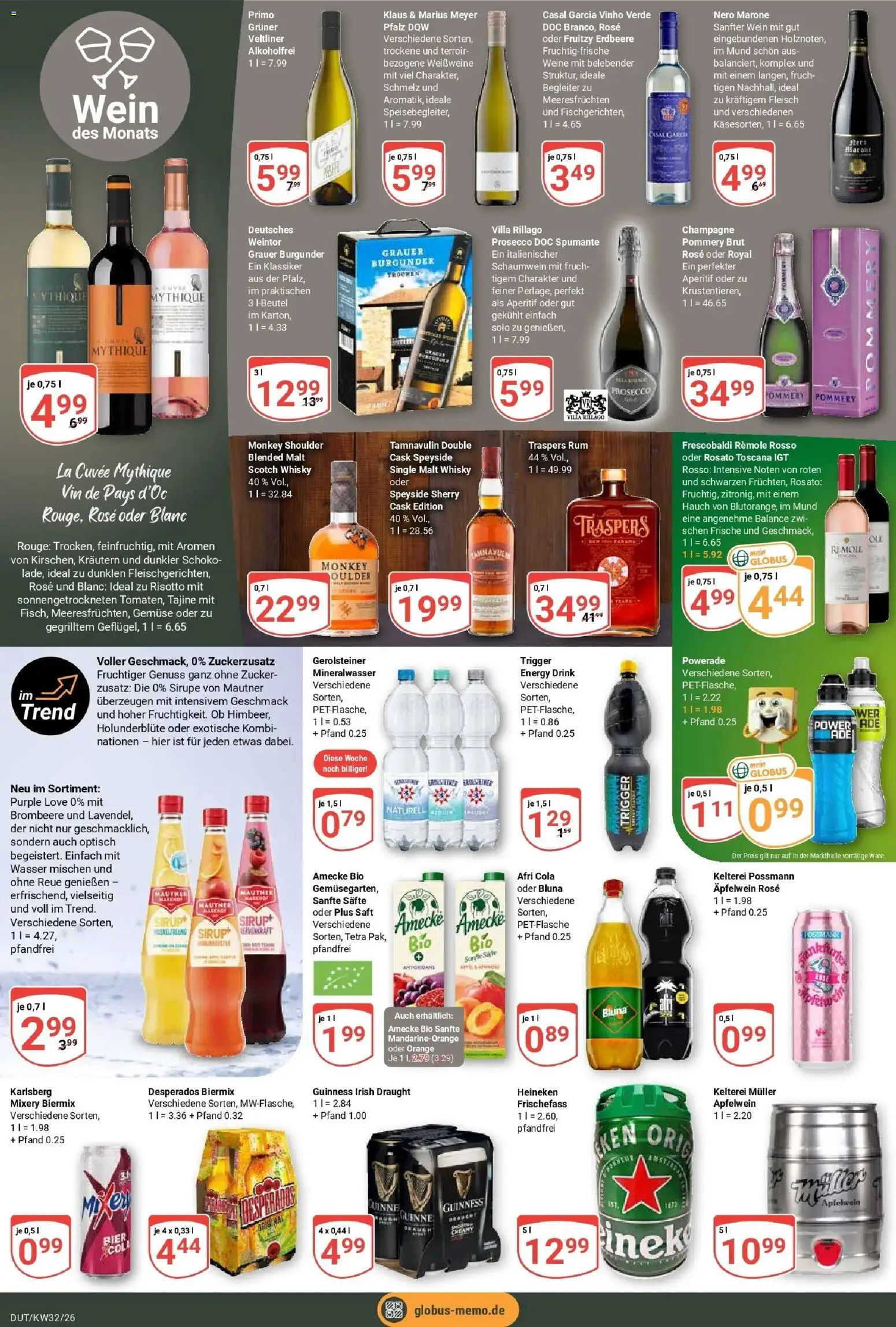 Globus Prospekt Wetzlar-Dutenhofen (ab 03.08.2026) » Angebote online | Seite: 18 | Produkte: Energy, Rum, Wasser, Mixery