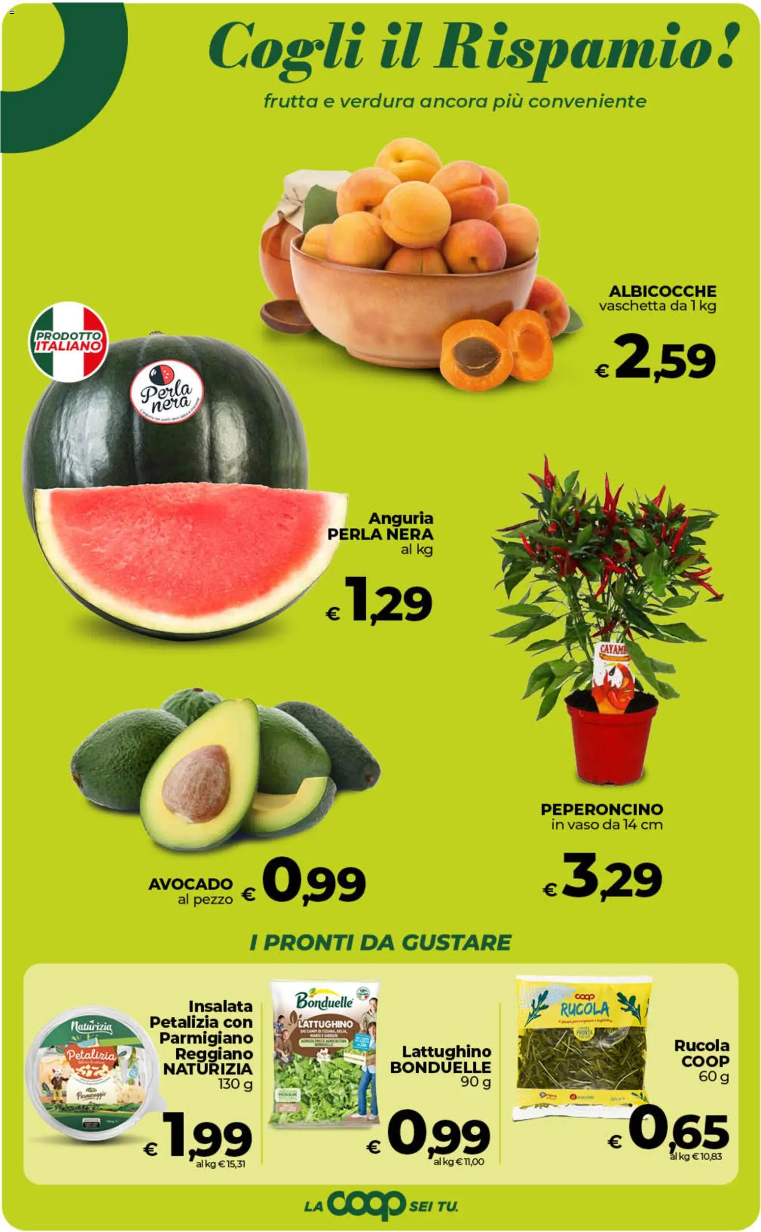 Volantino COOP del 29.05.2026 | Pagina: 12 | Prodotti: Rucola, Frutta, Anguria, Albicocche