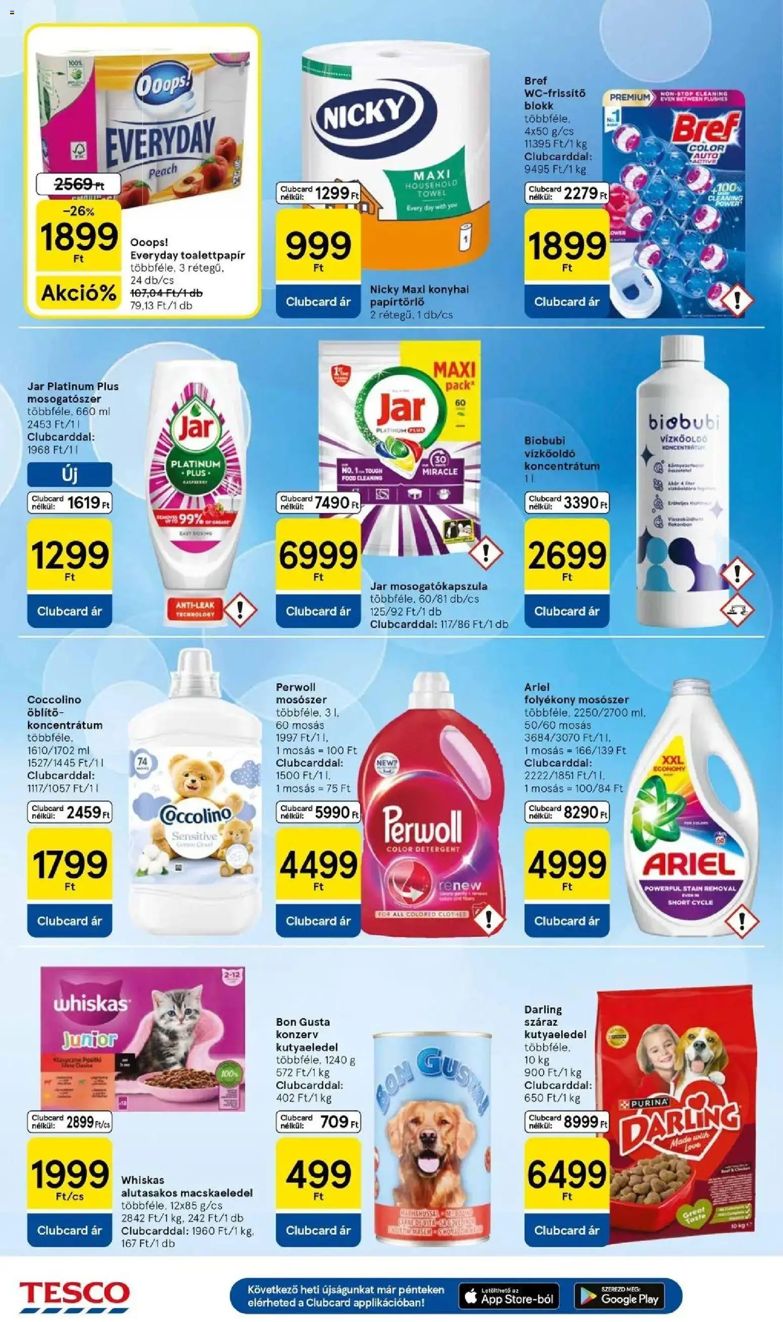 Tesco akciós ujság - amely érvényes a következő dátumtól: 2026.08.13. | Oldal: 8 | Termékek: Macskaeledel, Vízkőoldó, Whiskas, Mosogatószer