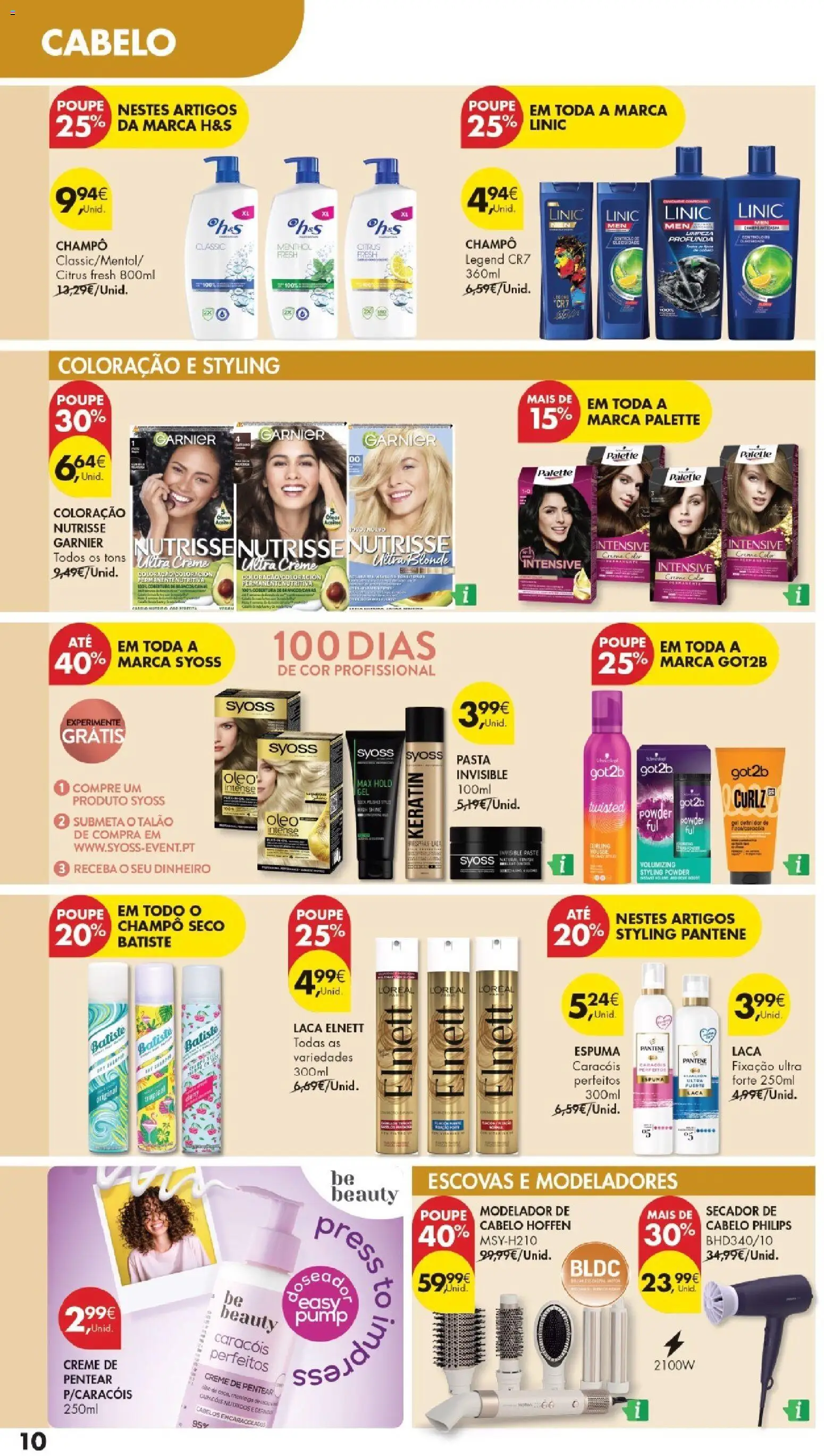 Pingo Doce folheto Especial DPH │ válido de 16.06.2026 | Página: 10 | Produtos: Secador de cabelo, Shampoo, Manteiga, Óleo