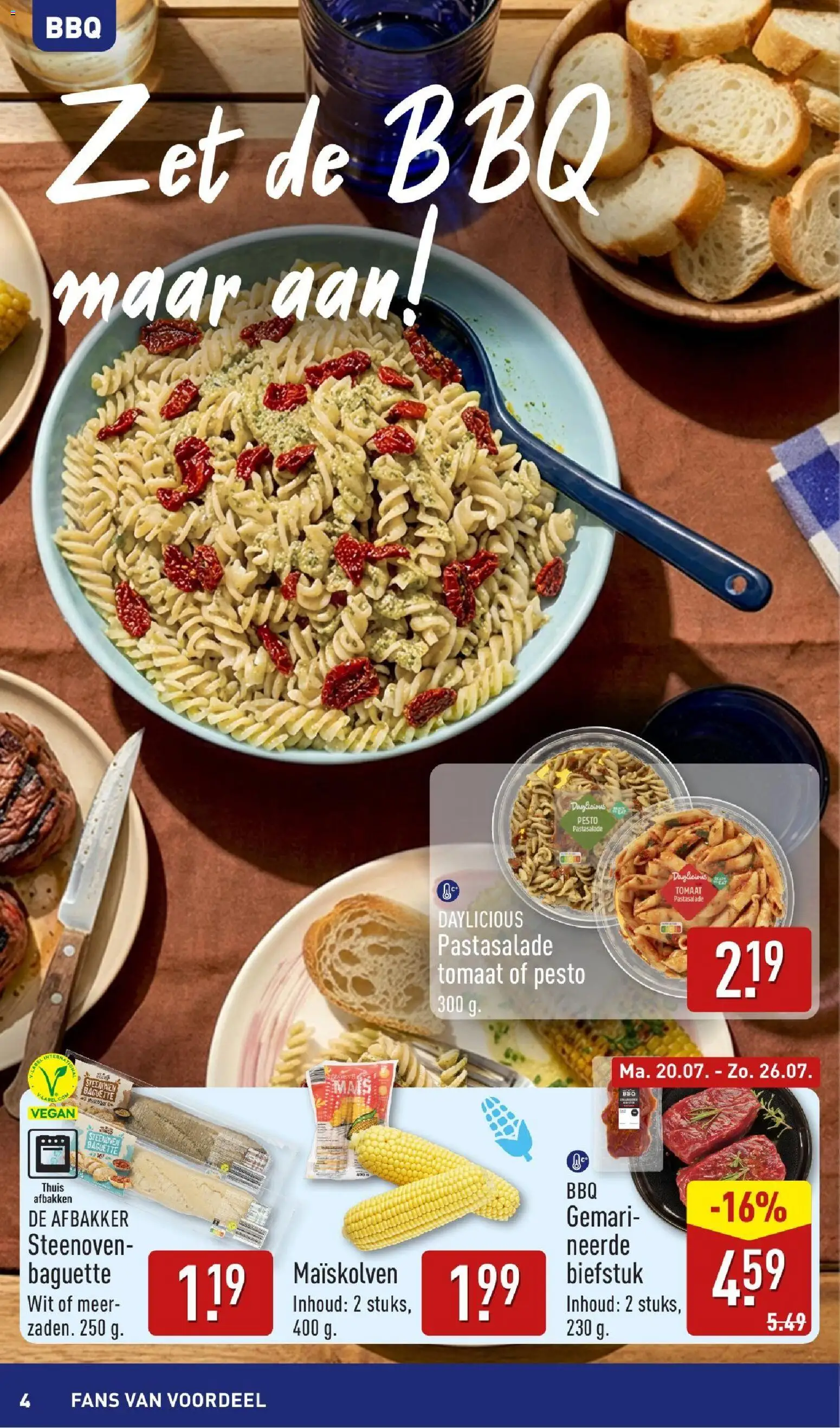 {H1} | Pagina: 4 | Producten: Pasta, Steak, Baguette, Maïs