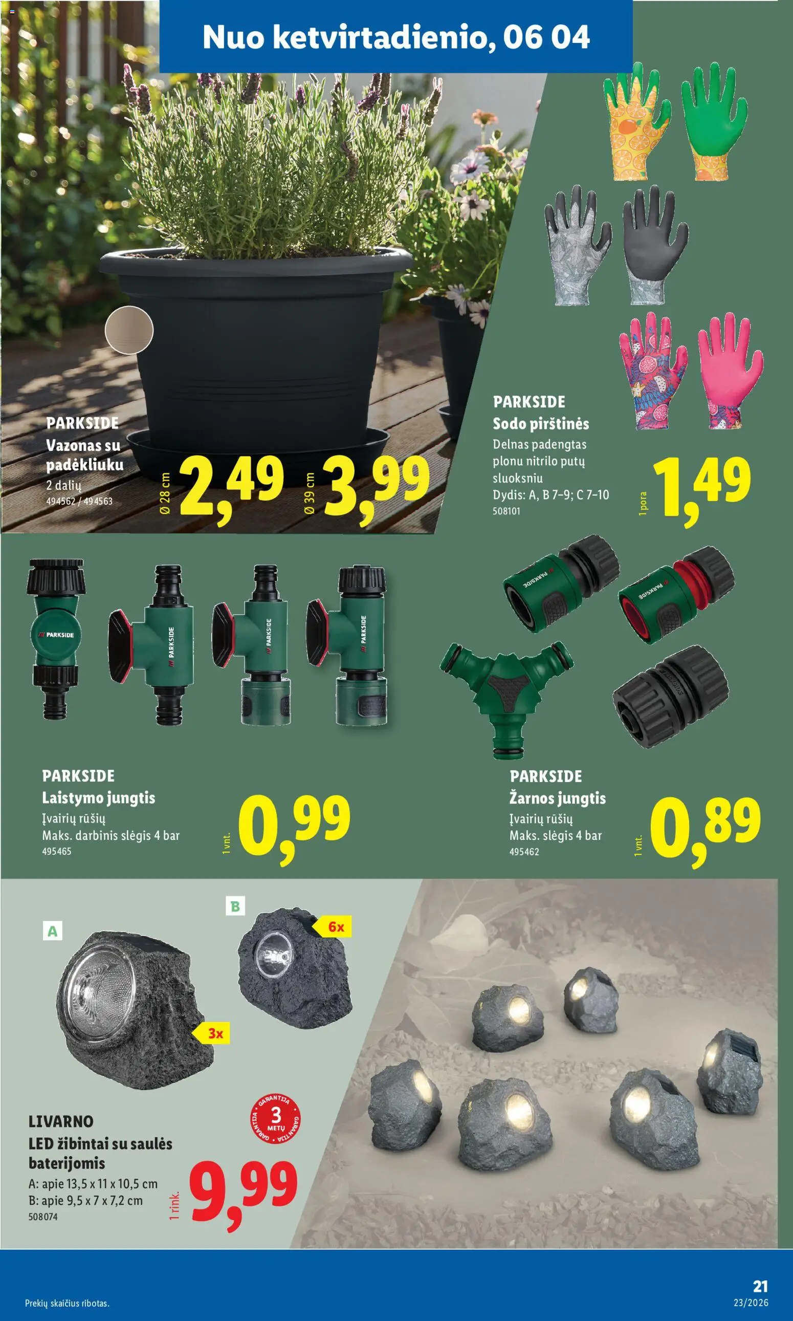 LIDL akcijos nuo 01.06.2026 | Puslapis: 21 | Prekių: Jungtis, Vazonas, Pirštines