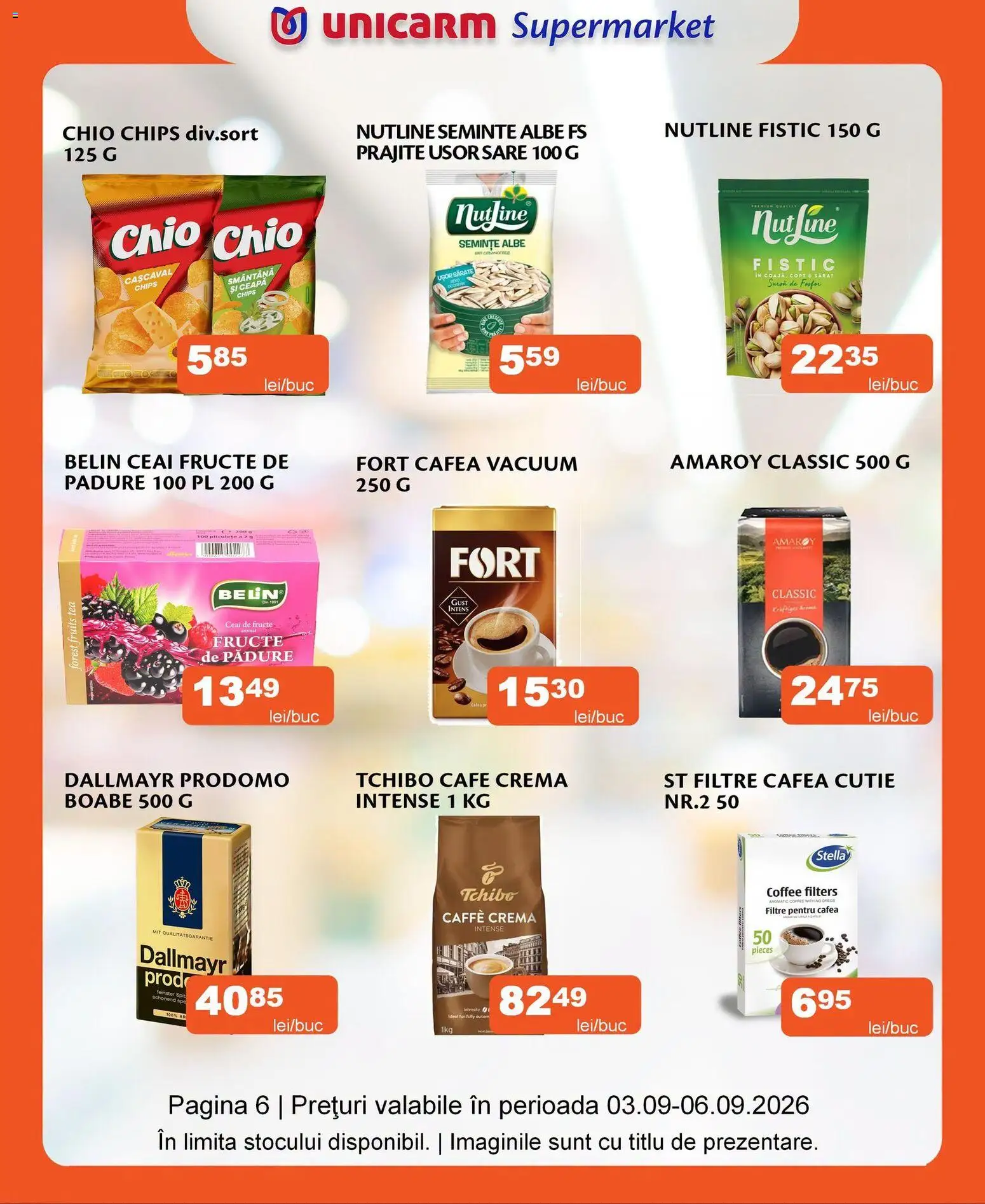 Noul catalog Unicarm – valabil de la 03.09.2026 | Pagină: 6 | Produse: Cafea, Intense, Smântână, Sare