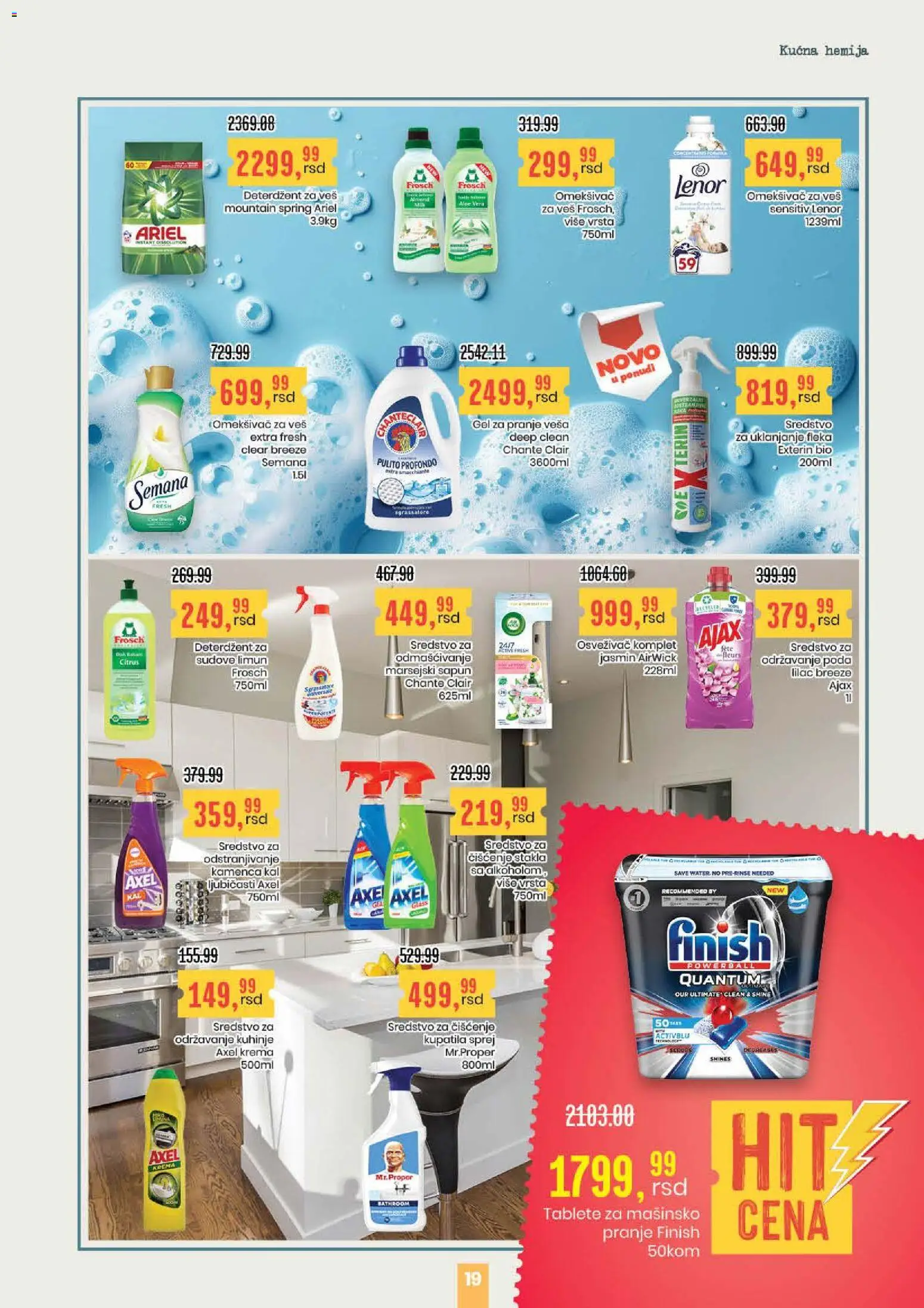 Aroma Market katalog - važi od 28.05.2026 | Strana: 19 | Proizvode: Deterdžent, Lenor, Finish, Ajax