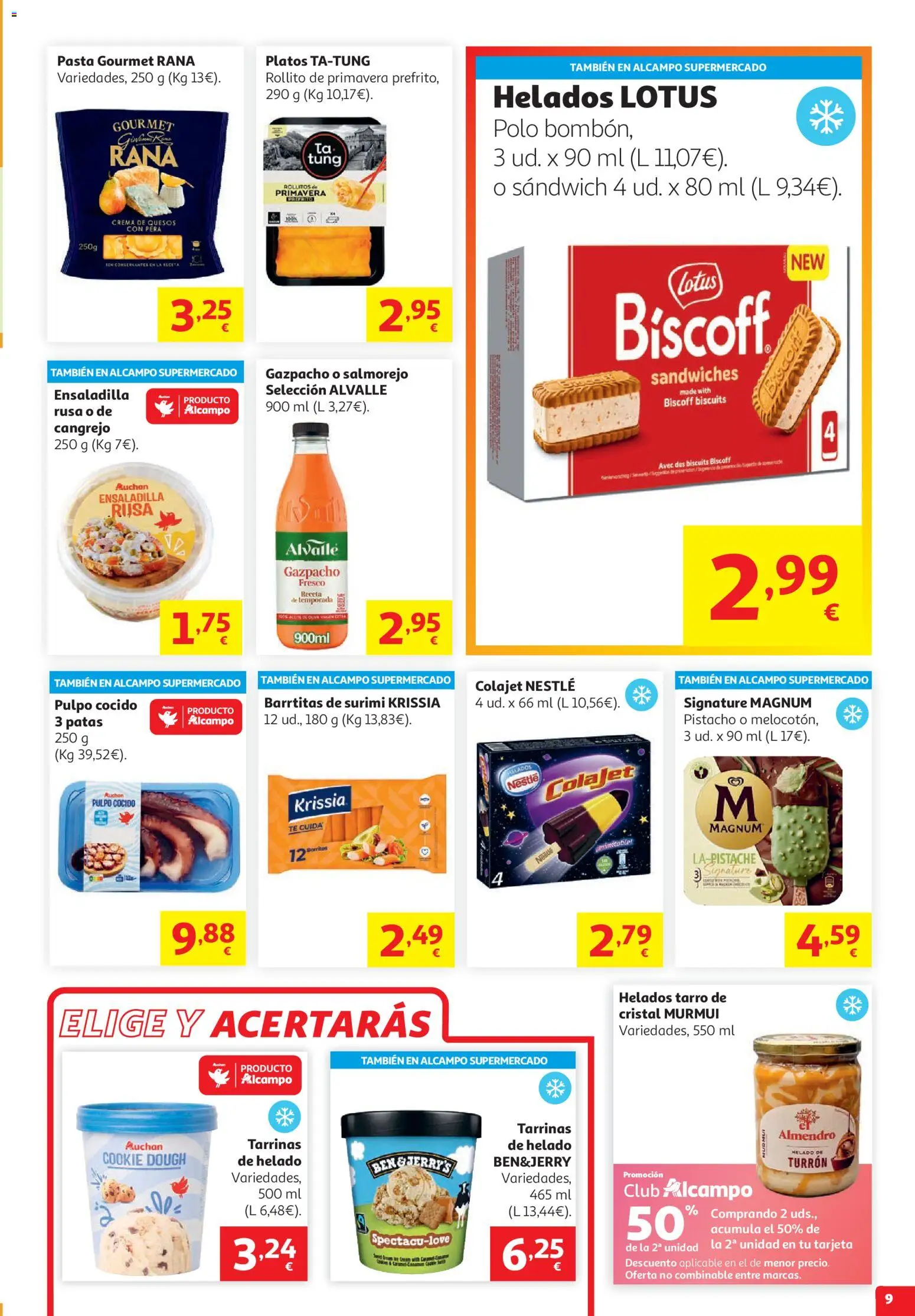 Alcampo HP Unico │ válido desde el 05.05.2026 | Página: 9 | Productos: Λάχανο, Crema, Helado, Gazpacho