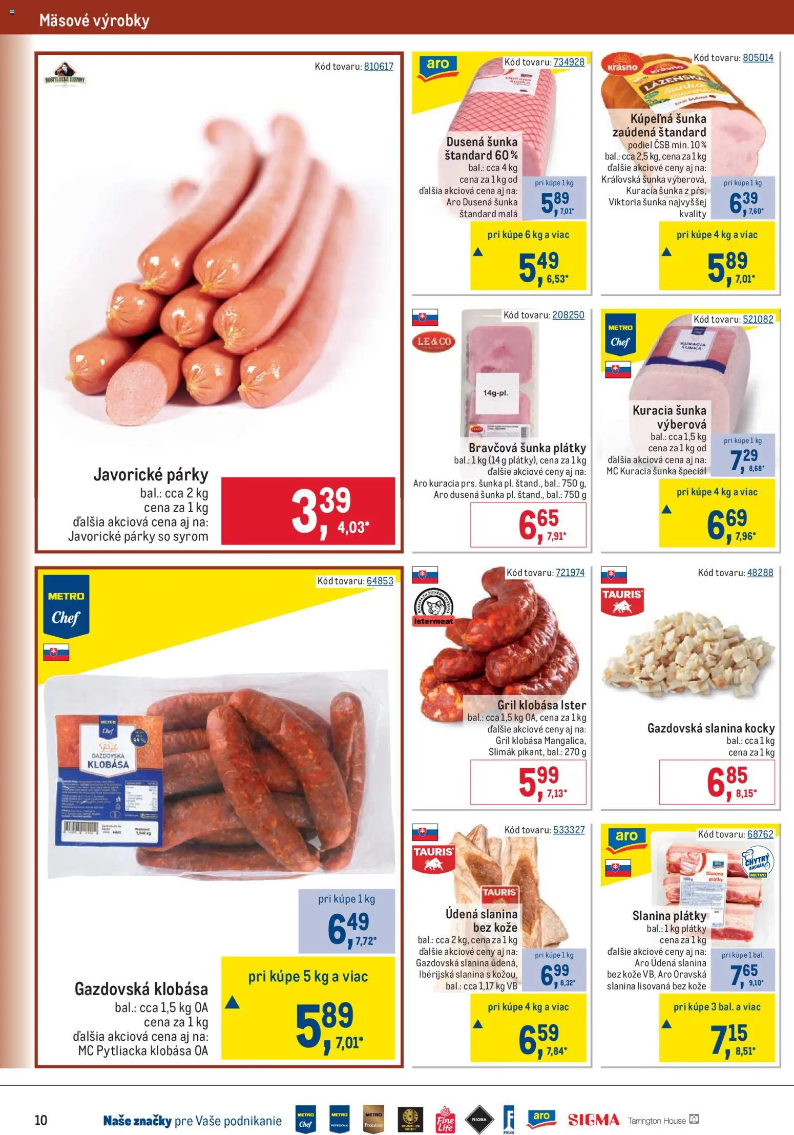 Nové Metro akcie – leták je platný od 12.08.2026 | Strana: 10 | Produkty: Gril, Slanina, Klobása, Kuracia šunka