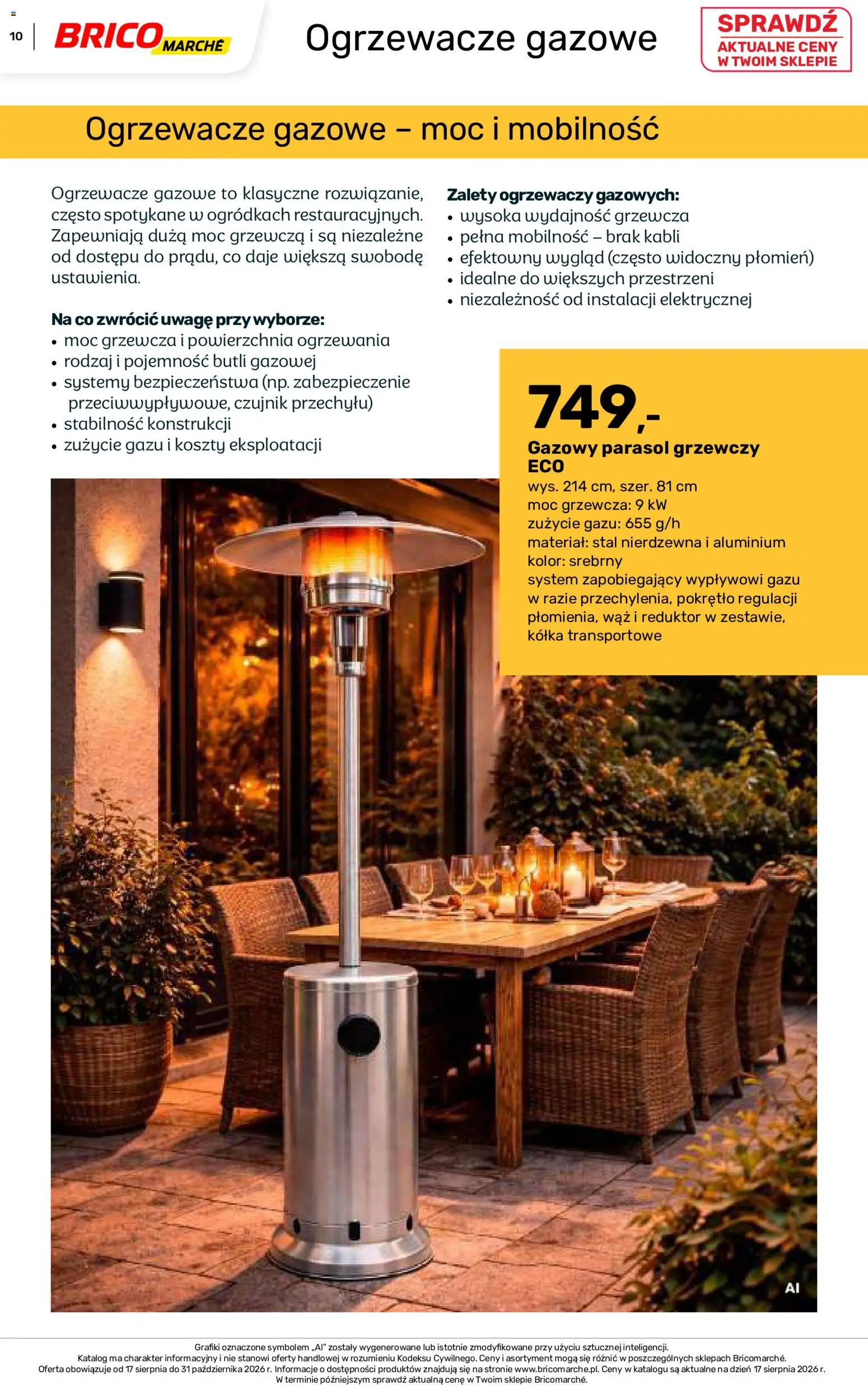 Brico Marché gazetka - Jesienne Inspiracje od 17.08.2026 | Strona: 10 | Produkty: Parasol