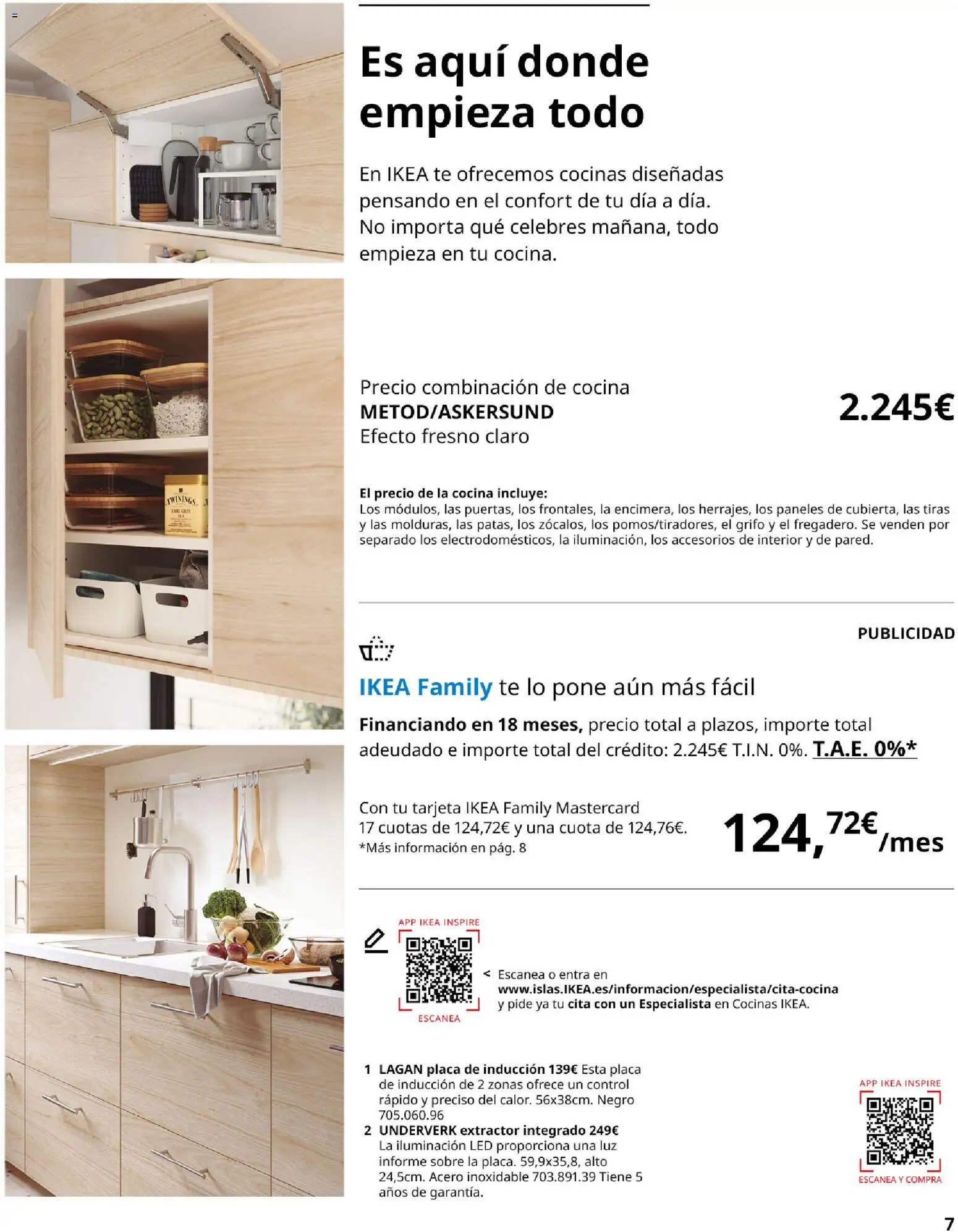 Catálogo IKEA Cocinas │ válido desde el 01/02/2026 | Página: 7 | Productos: Placa de inducción, Té, Cocina, Iluminación