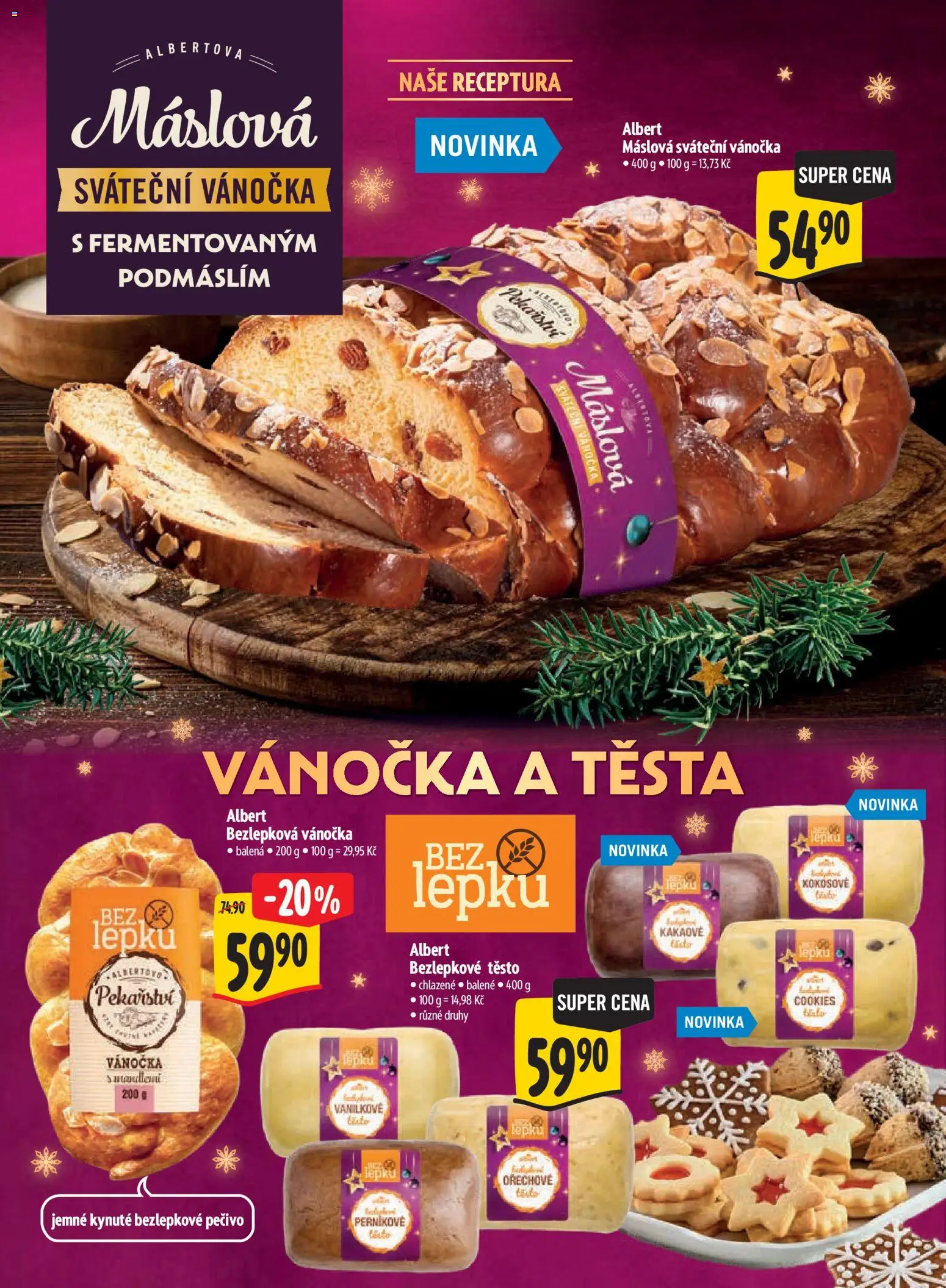Albert leták - Supermarket Kouzlo Vánoc od 29.10.2026 | Strana: 37 | Produkty: Cookies, Pečivo, Vánočka, Těsto