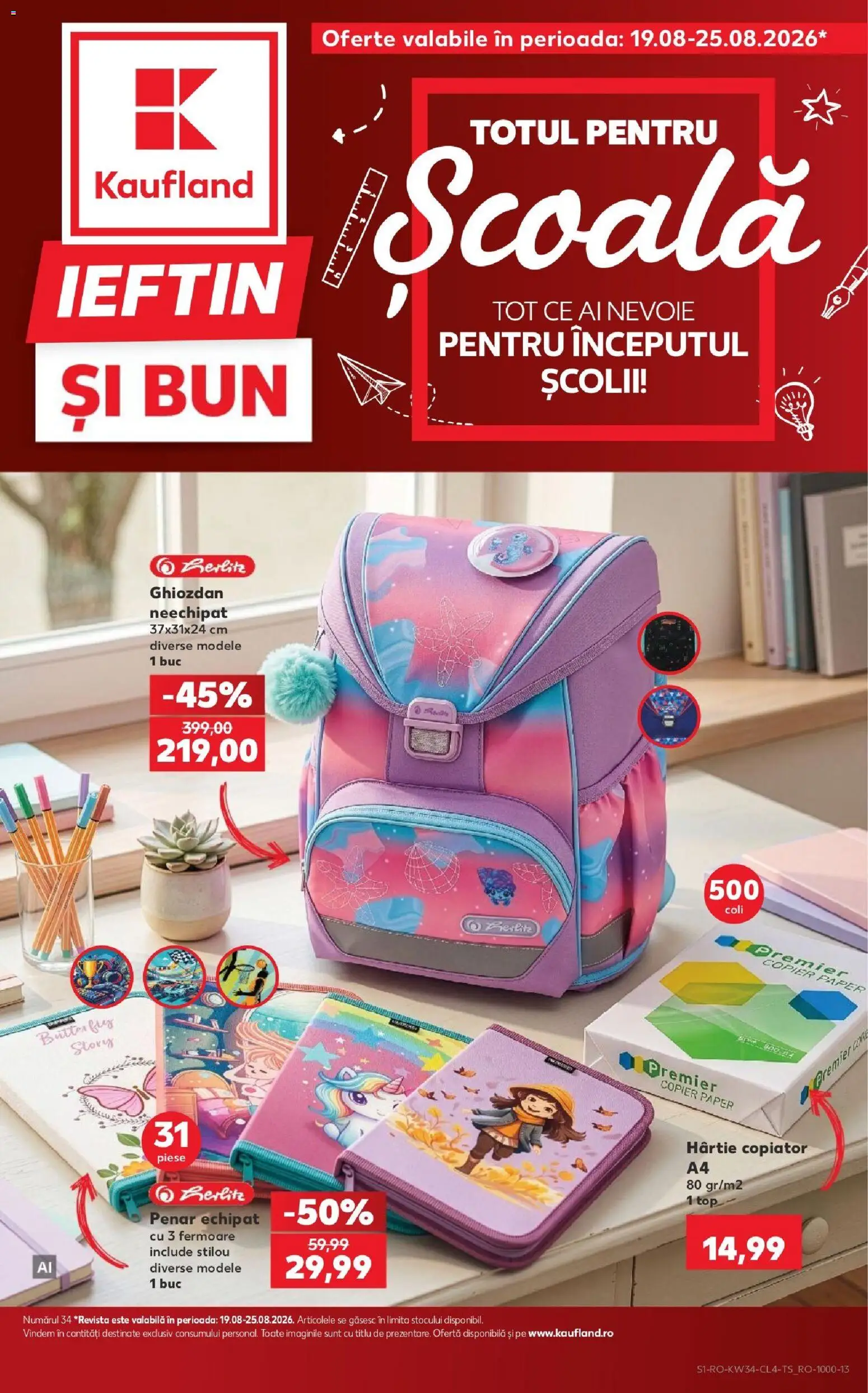 Noul catalog Kaufland – valabil de la 19.08.2026 | Pagină: 1 | Produse: Top, Ghiozdan