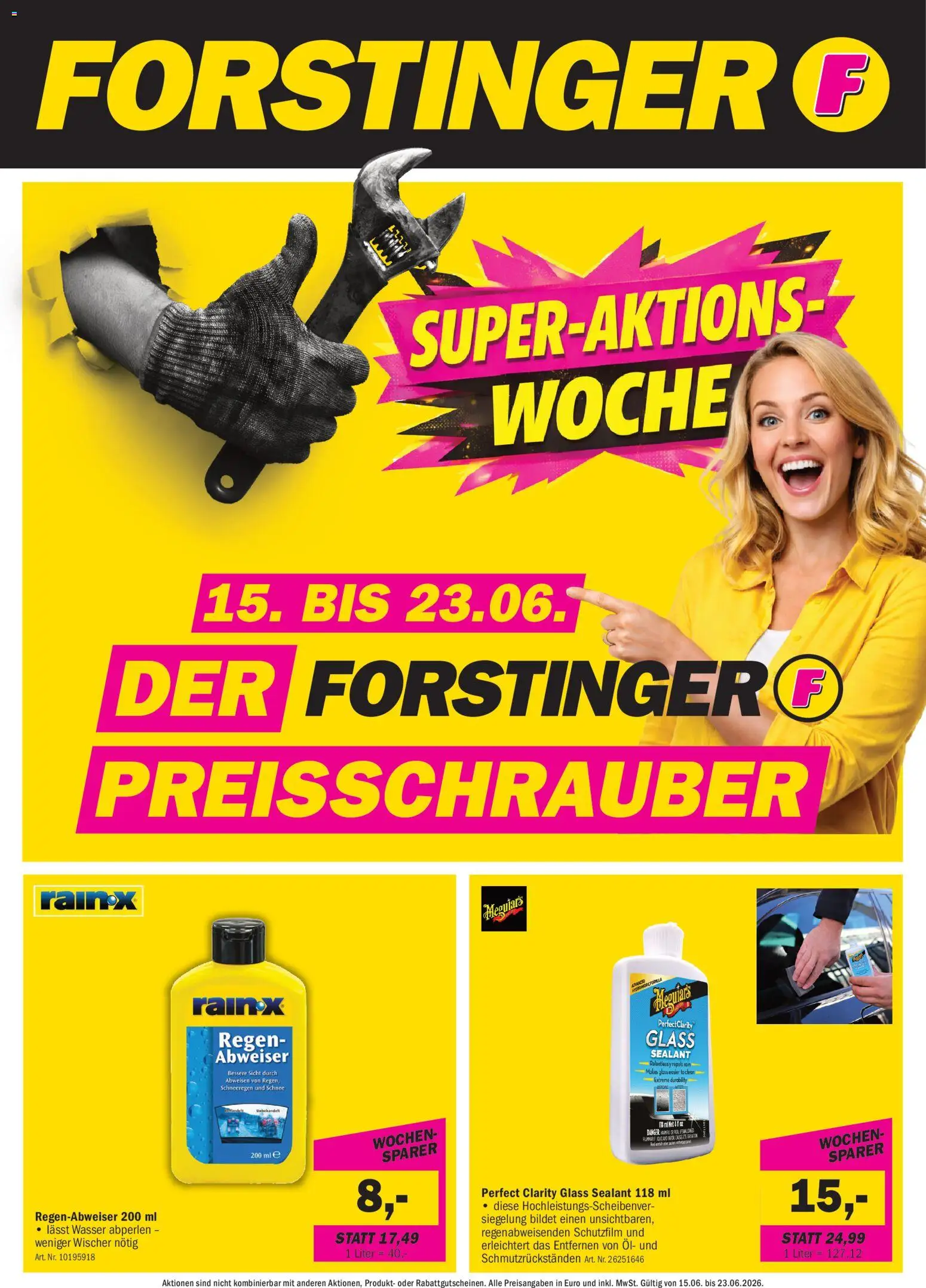 Forstinger Flugblatt gültig ab 15.06.2026 | Seite: 1 | Produkte: Wasser, Öl
