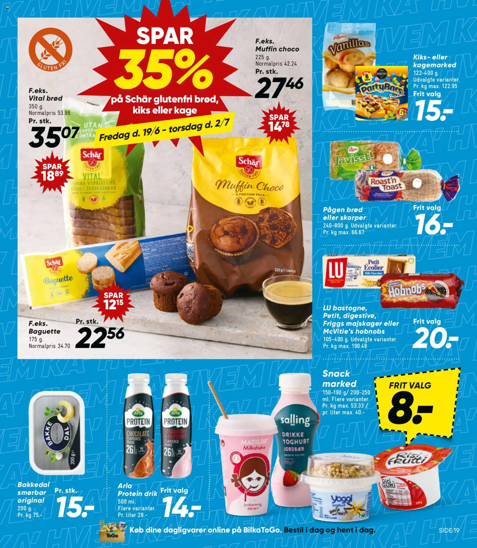 Bilka tilbudsavis – gyldig fra 19.06.2026 | Side: 27 | Produkter: Brød, Jordbær, Milkshake, Majskager
