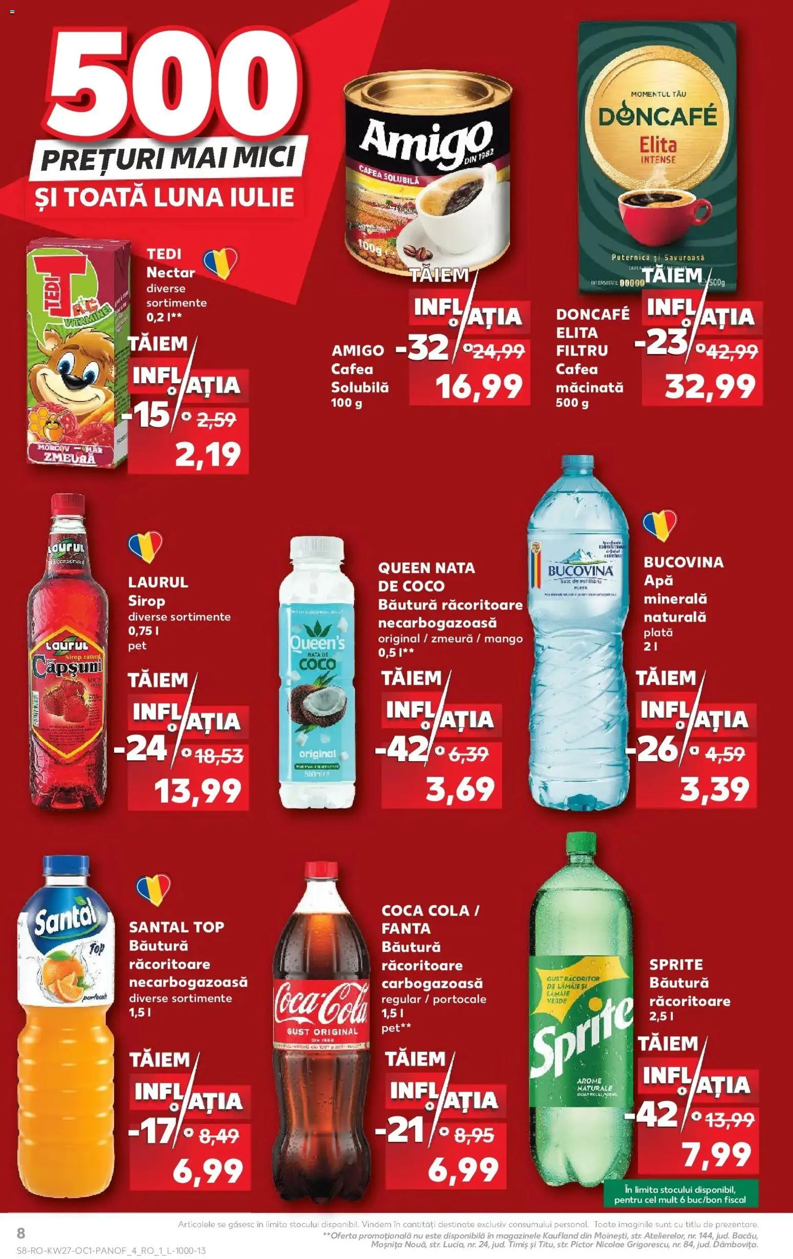Noul catalog Kaufland – valabil de la 01.07.2026 | Pagină: 8 | Produse: Morcov, Cafea macinata, Doncafe, Portocale
