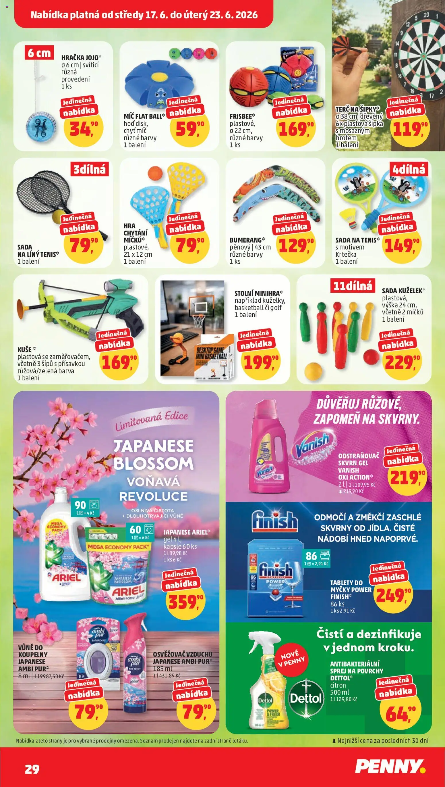 Penny Market leták od 17.06.2026 | Strana: 29 | Produkty: Finish, Tablety do myčky, Kapsle, Barvy