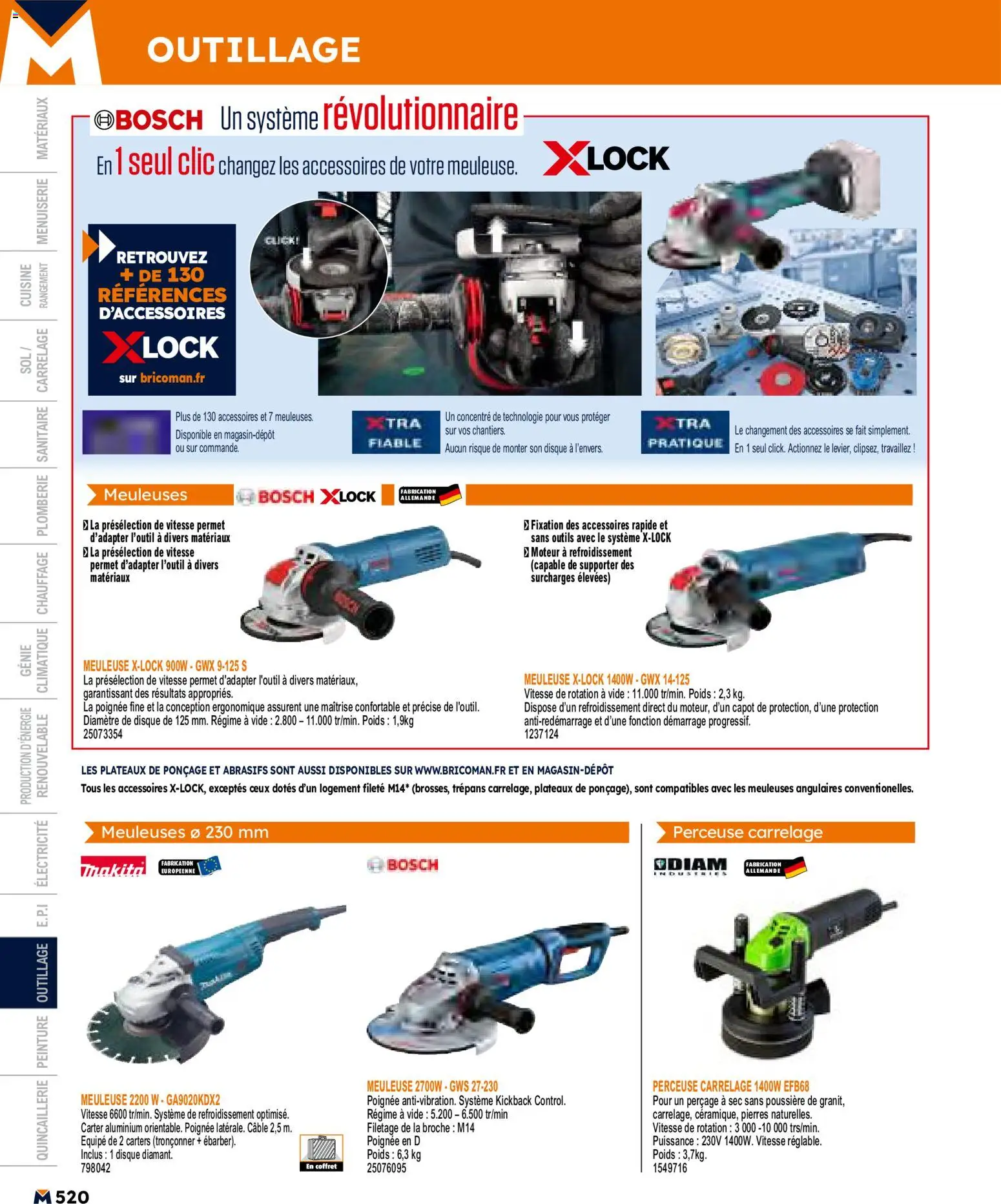 {H1} | Page: 520 | Produits: Perceuse, Câble, Meuleuse, Poids