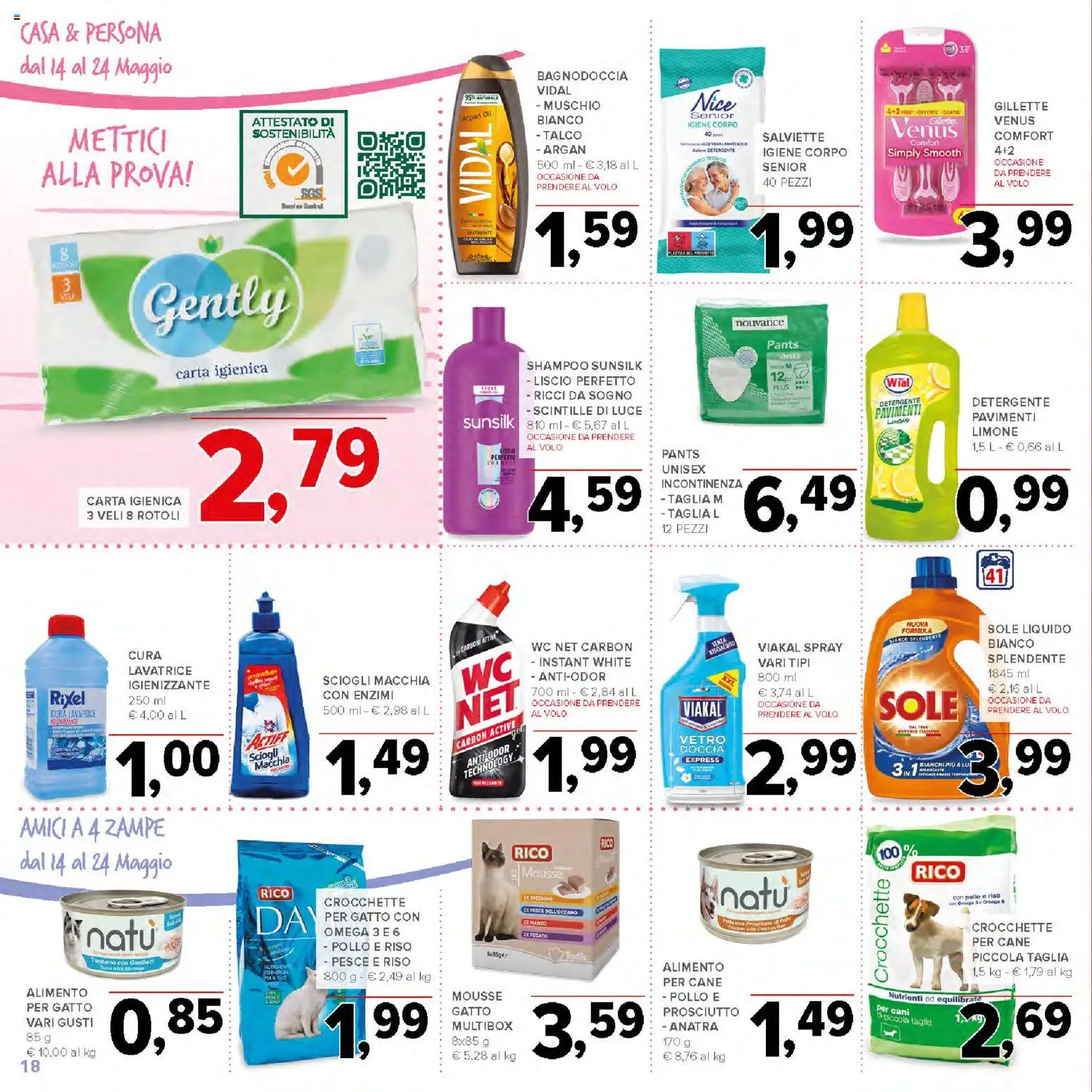Volantino Todis del 14.05.2026 | Pagina: 18 | Prodotti: Shampoo, Pesce, Talco, WC