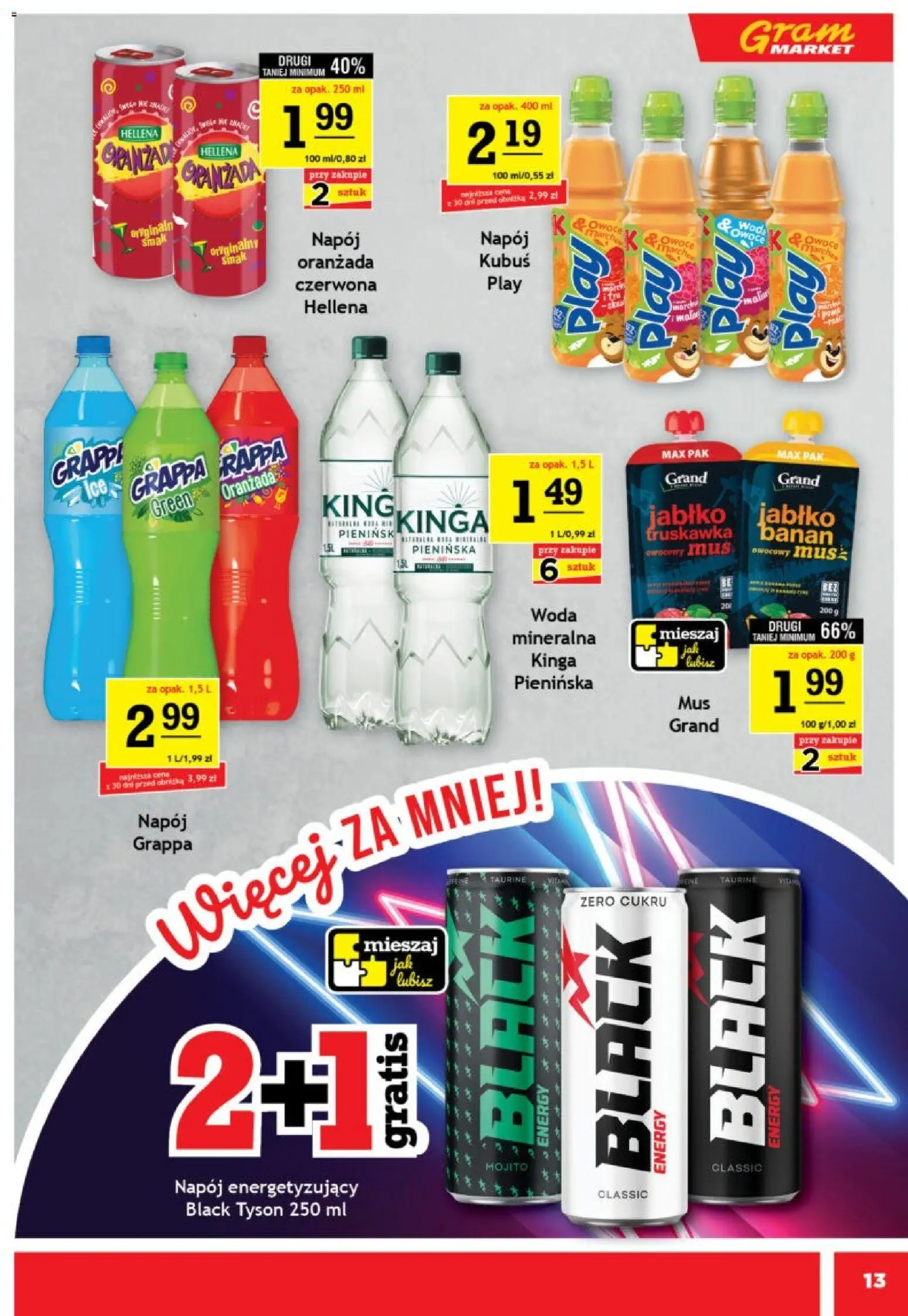 Gram Market gazetka od 01.07.2026 | Strona: 13 | Produkty: Grappa, Banan, Woda, Owoce