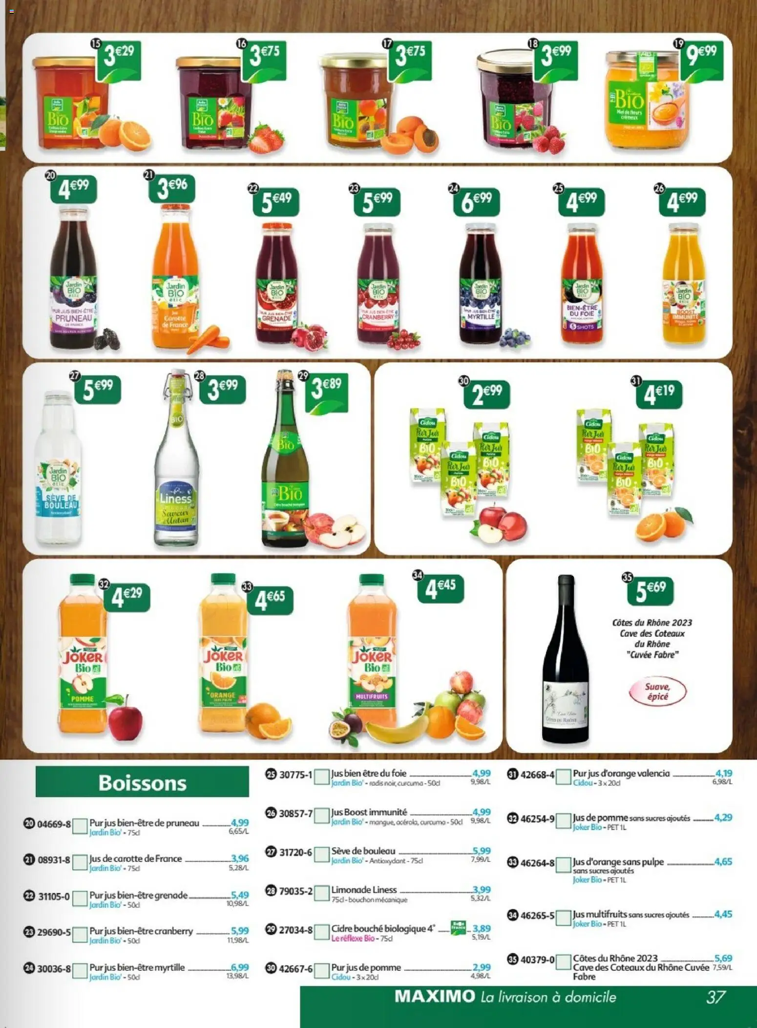 {H1} | Page: 37 | Produits: Boissons, Pomme, Curcuma, Jus de pomme