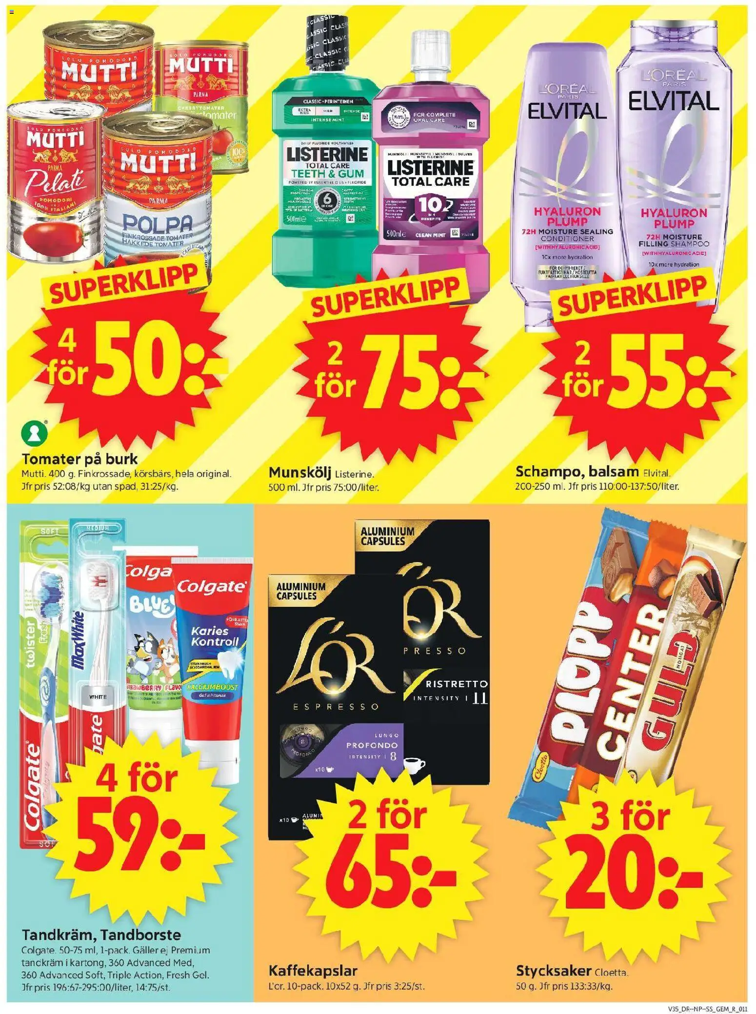 ICA Supermarket reklamblad aktuell från 24/08/2026 | Sida: 13 | Produkter: Munskölj, Galler, Tomater, Listerine