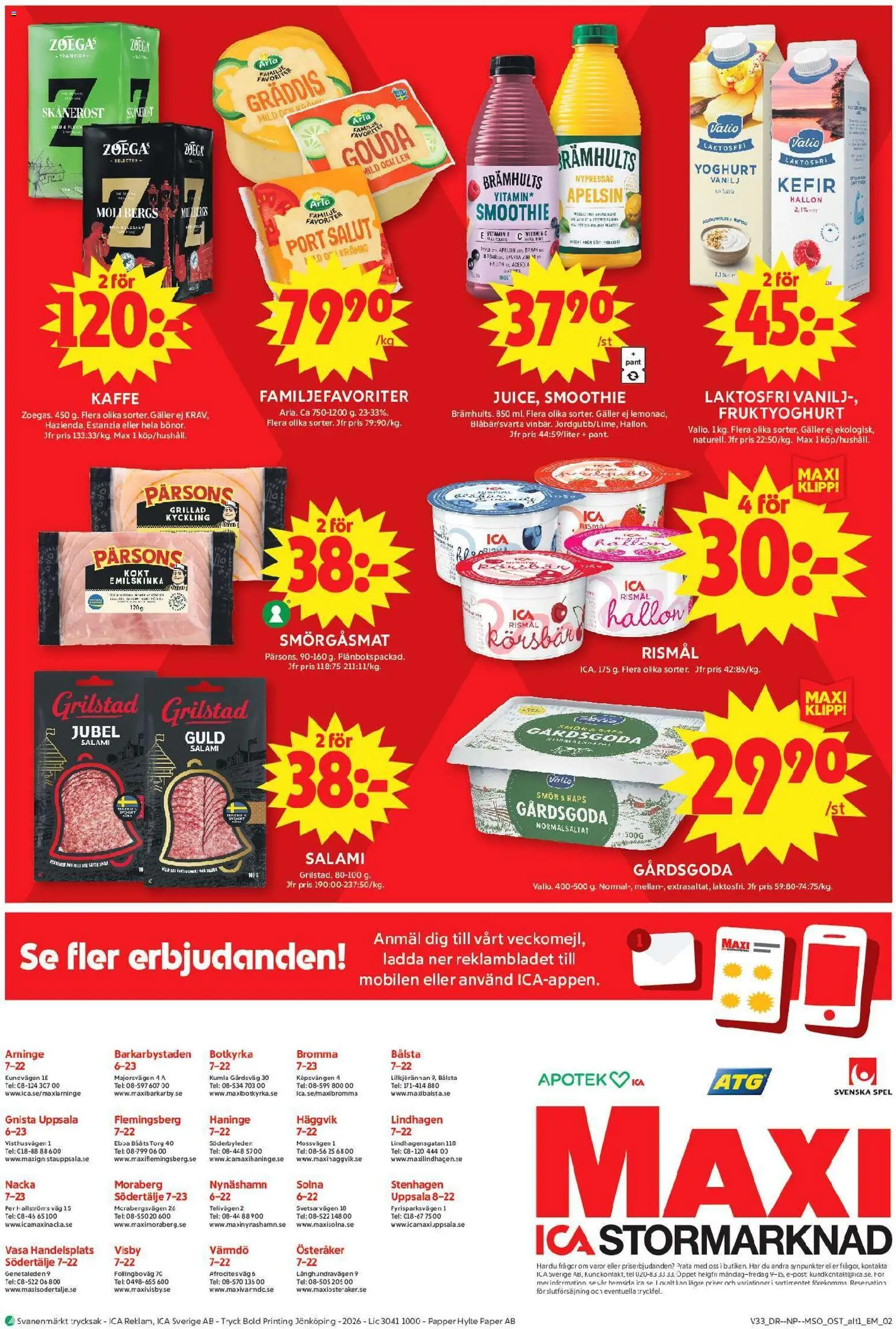 ICA Maxi reklamblad aktuell från 10/08/2026 | Sida: 15 | Produkter: Vanilj, Smör, Apelsin, Hallon