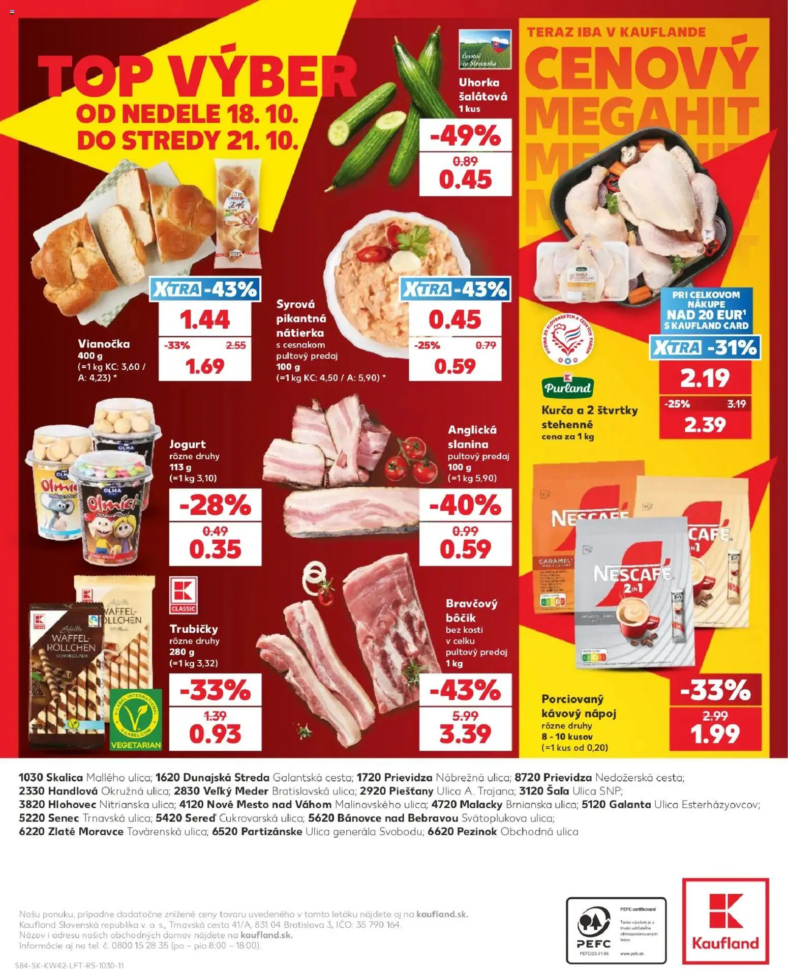 Nové Kaufland akcie – leták je platný od 15.10.2026 | Strana: 84 | Produkty: Vianočka, Nátierka, Uhorka, Kurča