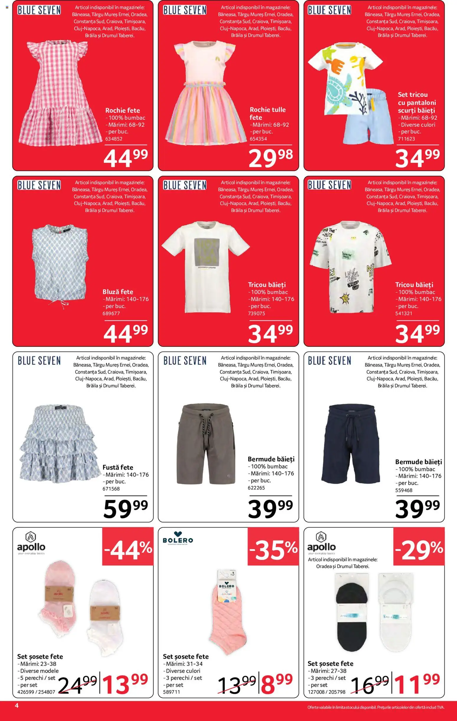 Noul catalog Selgros – valabil de la 26.06.2026 | Pagină: 4 | Produse: Rochie, Tricou, Pantaloni, Șosete