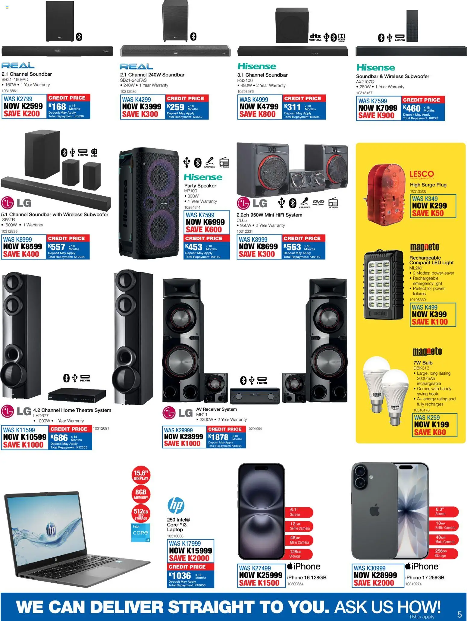 New OK Furniture catalogue – valid from 18.05.2026 | Page: 5 | Products: Camera, Laptop, Soundbar, Subwoofer