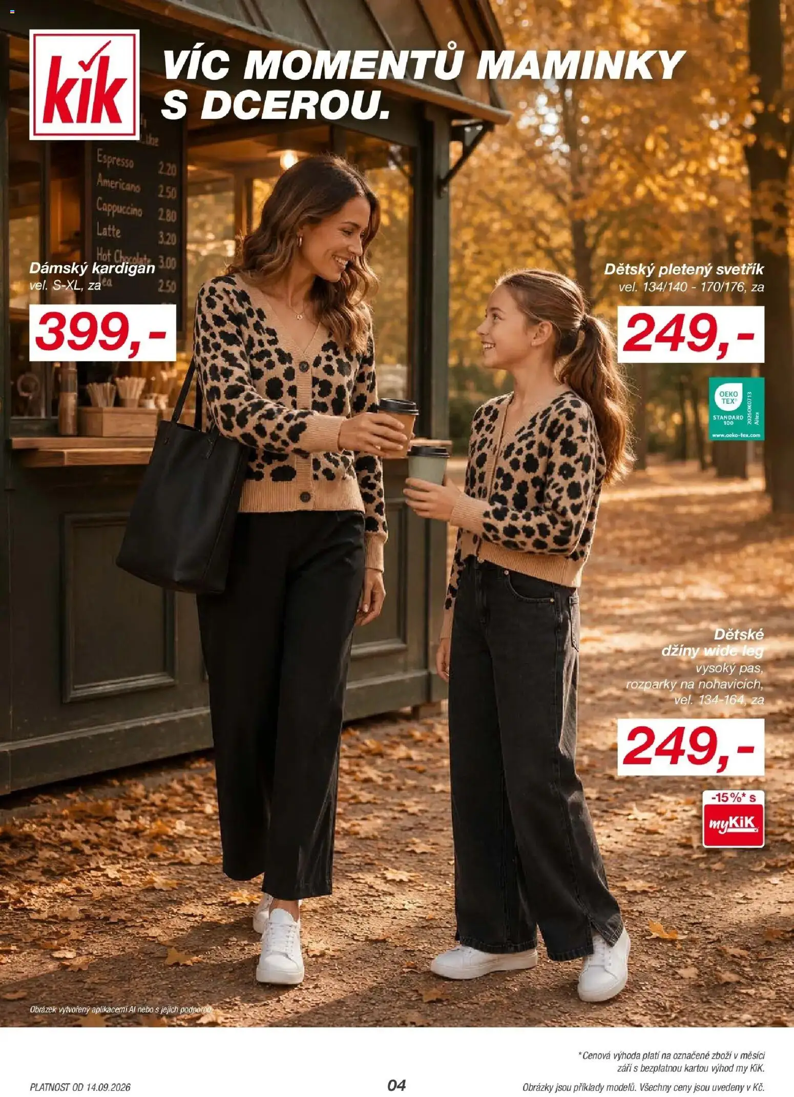 KIK leták 11.09.2026 - Leták příští týden | Strana: 4 | Produkty: Džíny, Cappuccino