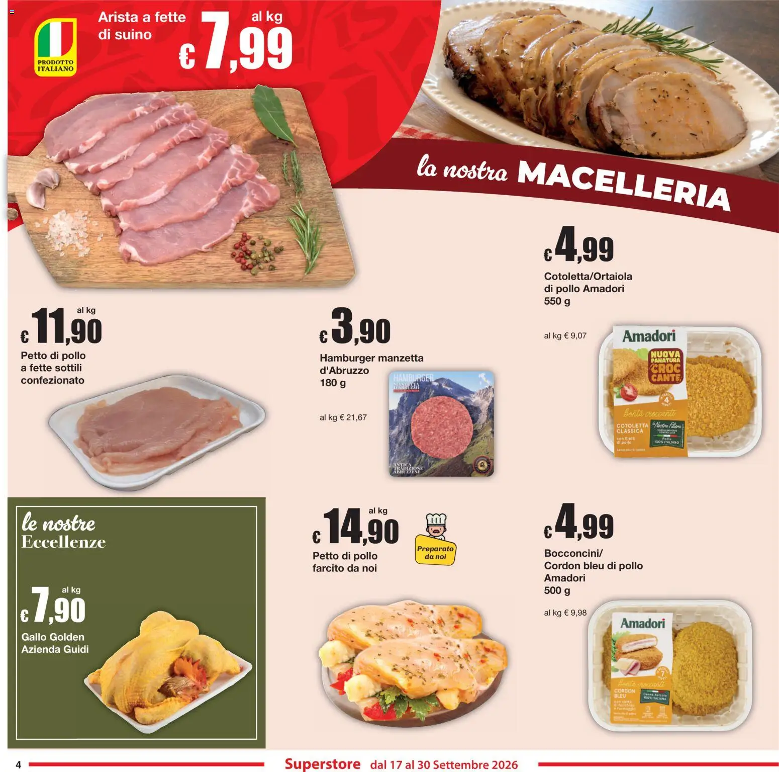 Volantino Sì con Te del 17/09/2026 | Pagina: 4 | Prodotti: Petto di Pollo, Pollo, Suino, Tacchino