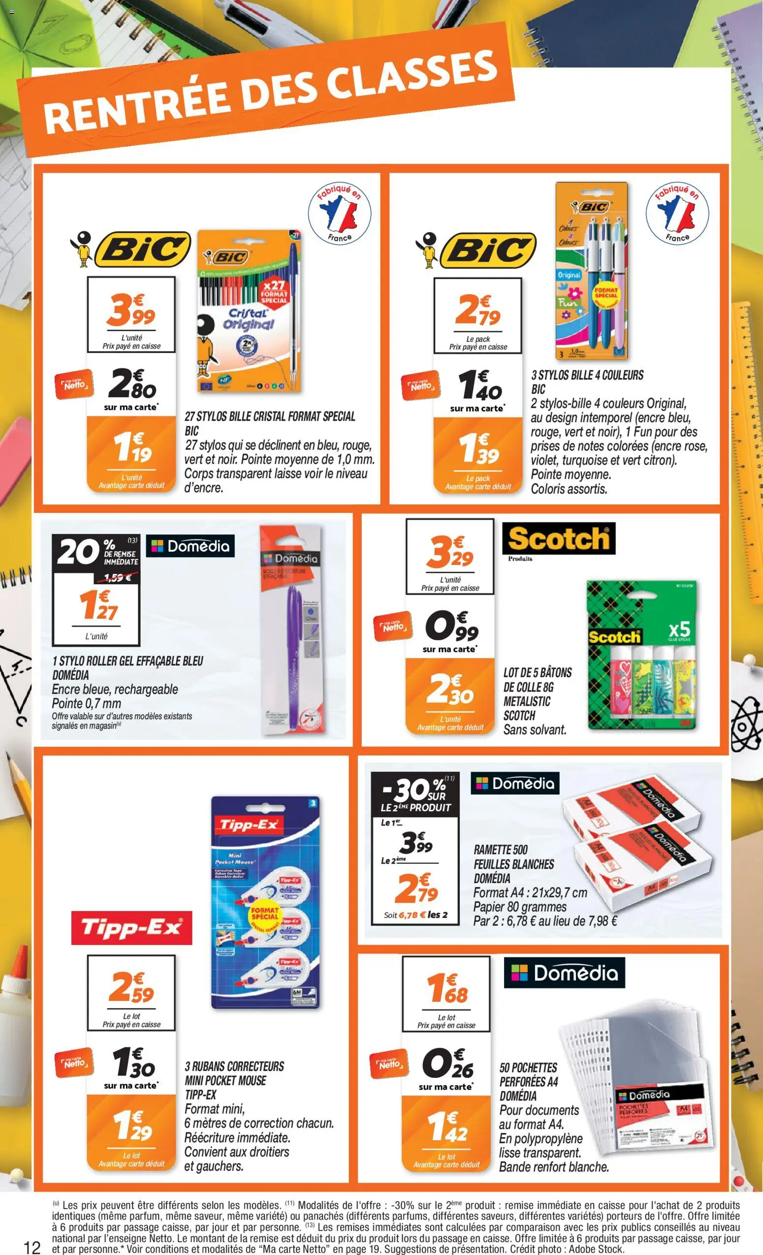 {H1} | Page: 12 | Produits: Prises, Stylo, Colle
