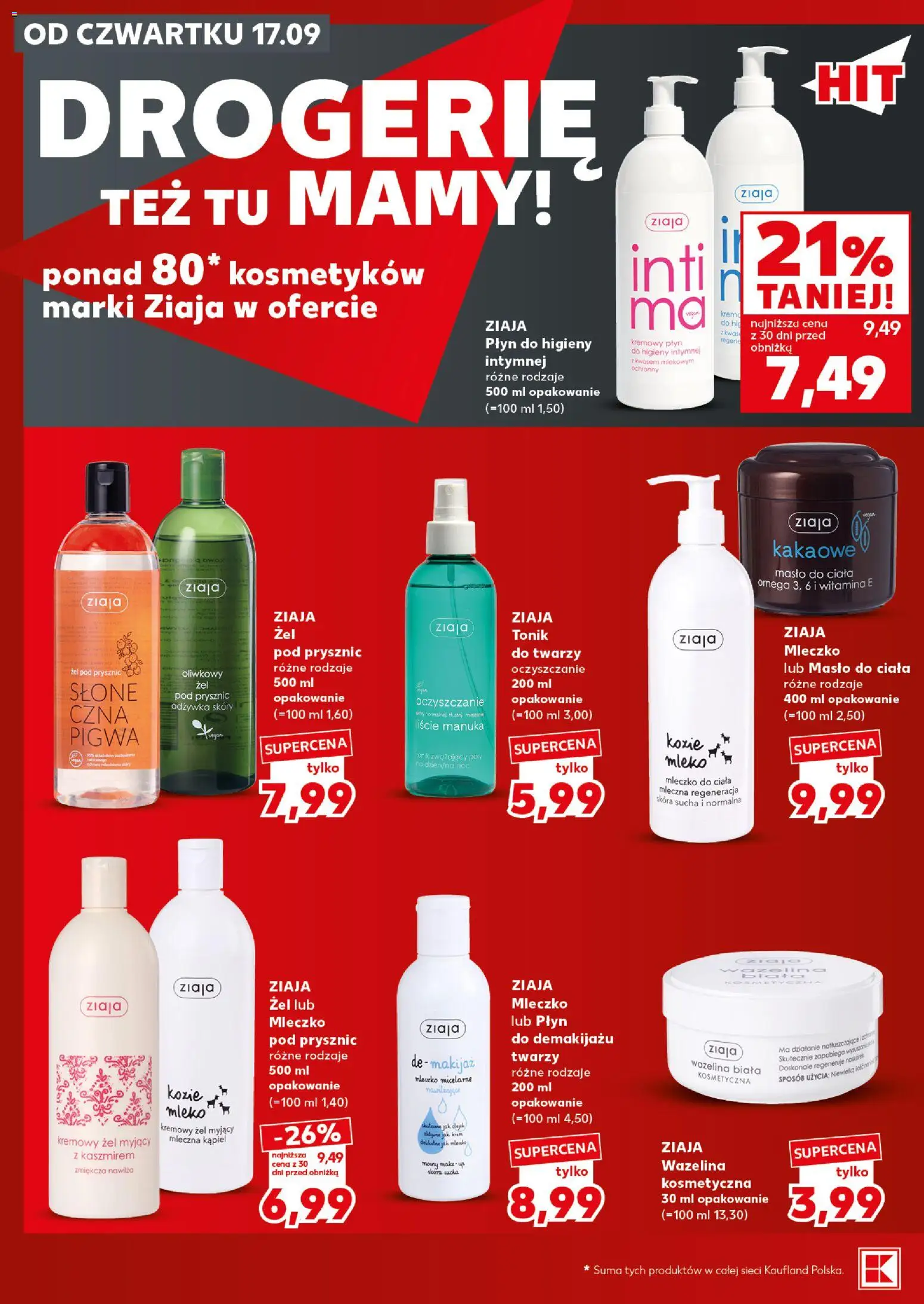 Kaufland Polsko leták - Mocny start od 21.09.2026 | Strana: 22 | Produkty: Mléko, Máslo, Omega, Drogerie